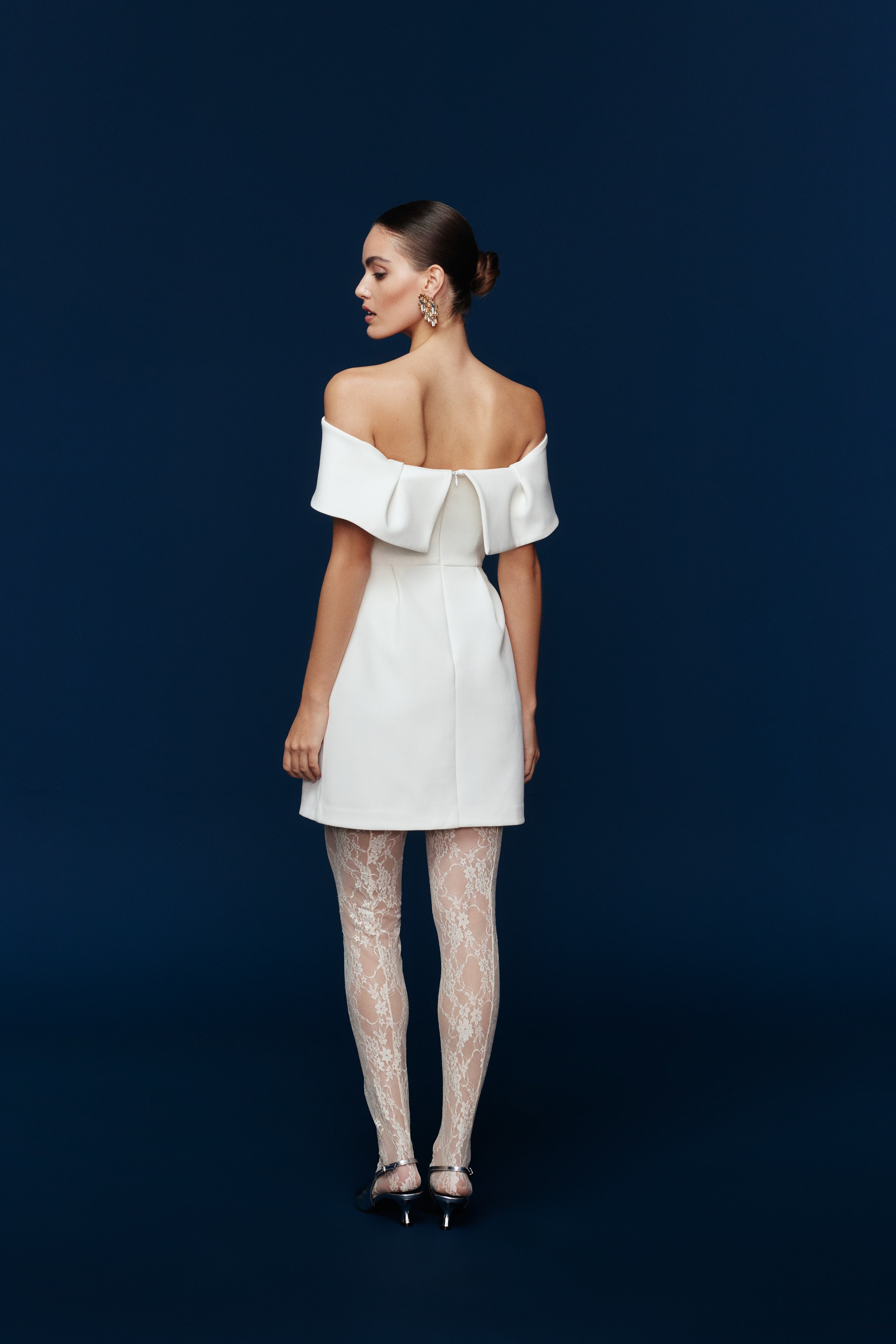 LYSA OFF-SHOULDER MİNİ ELBİSE | BEYAZ