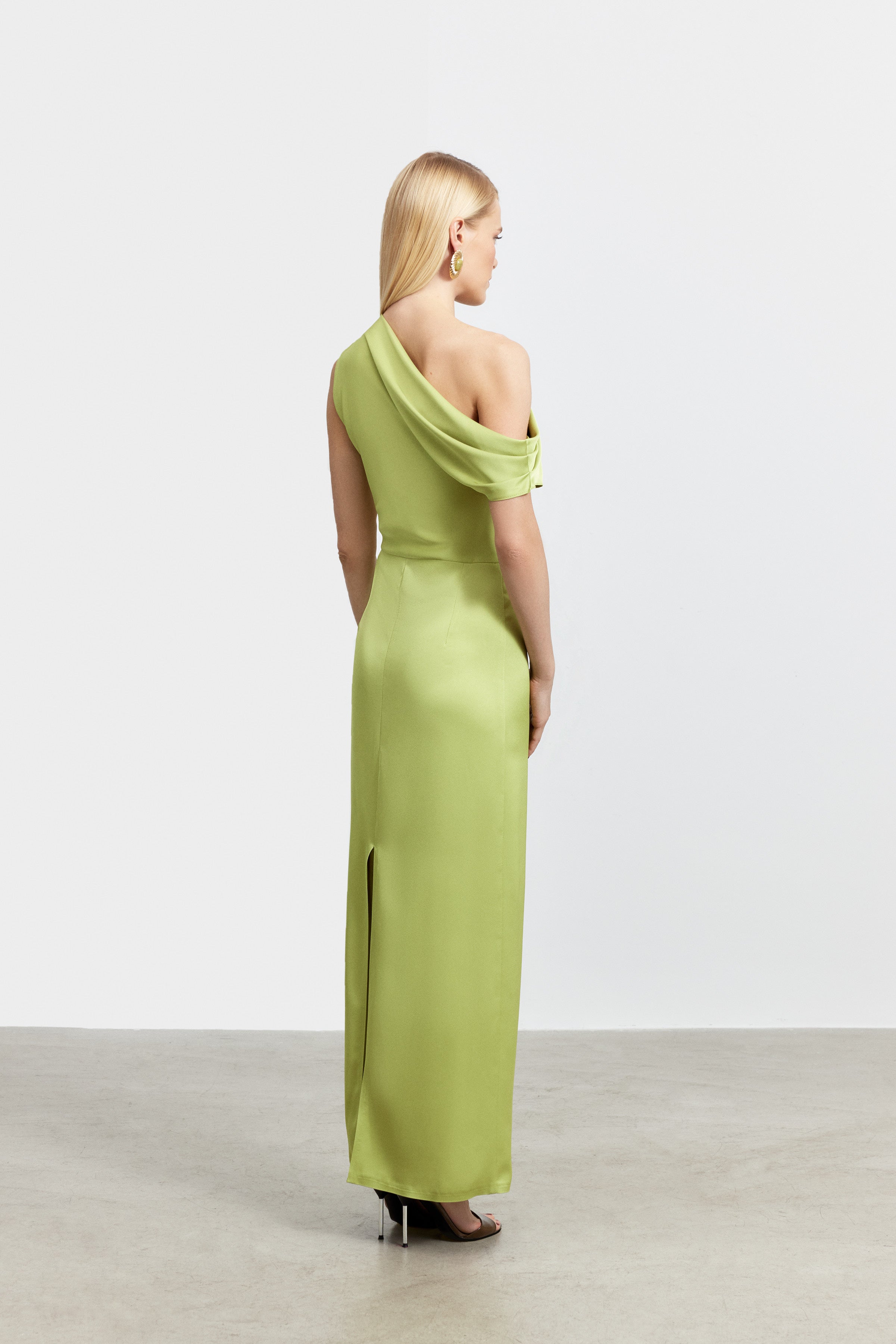 ALEXANDRA DRAPED MINI SATIN DRESS | BURGUNDY