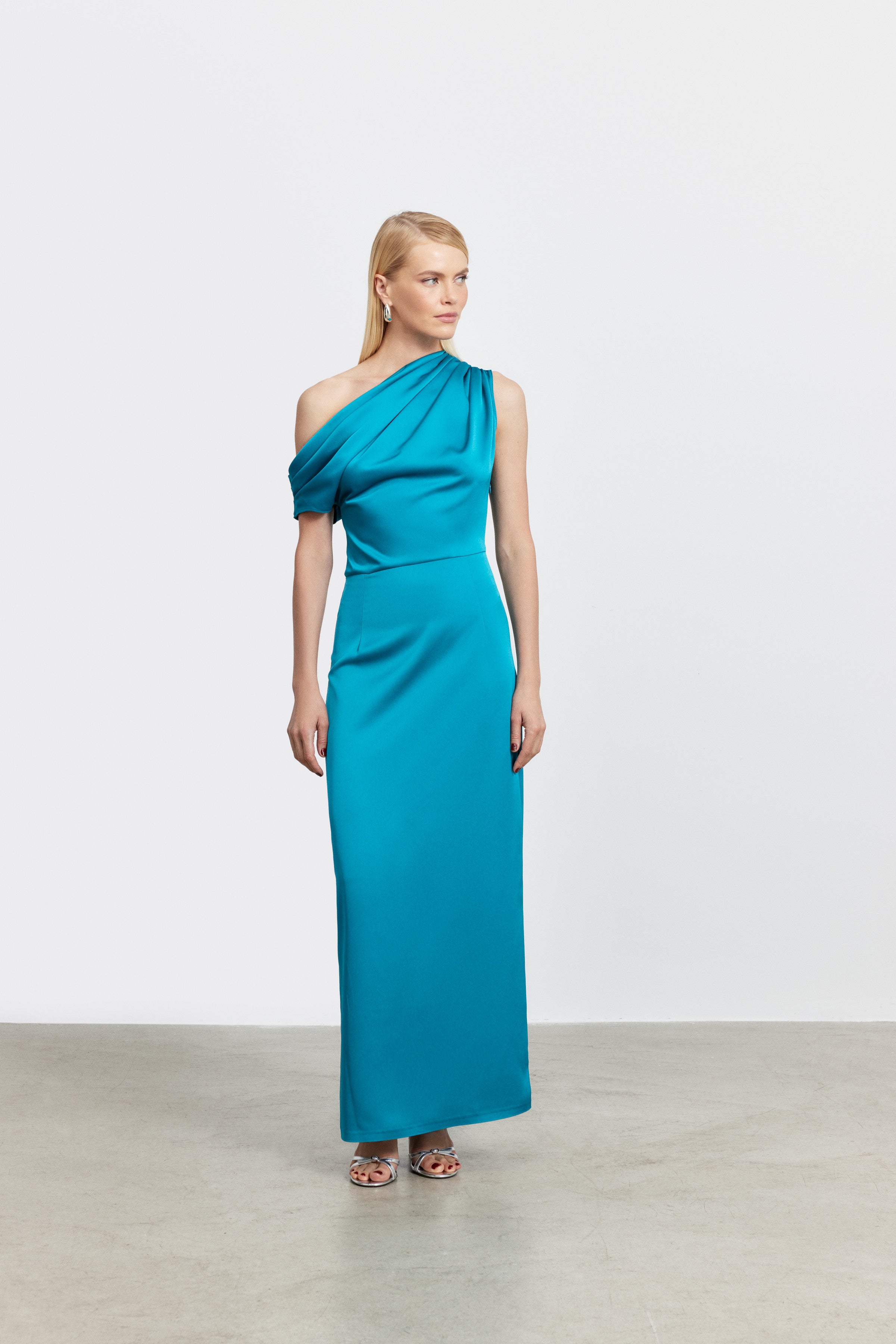 ALEXANDRA DRAPED MINI SATIN DRESS | BURGUNDY