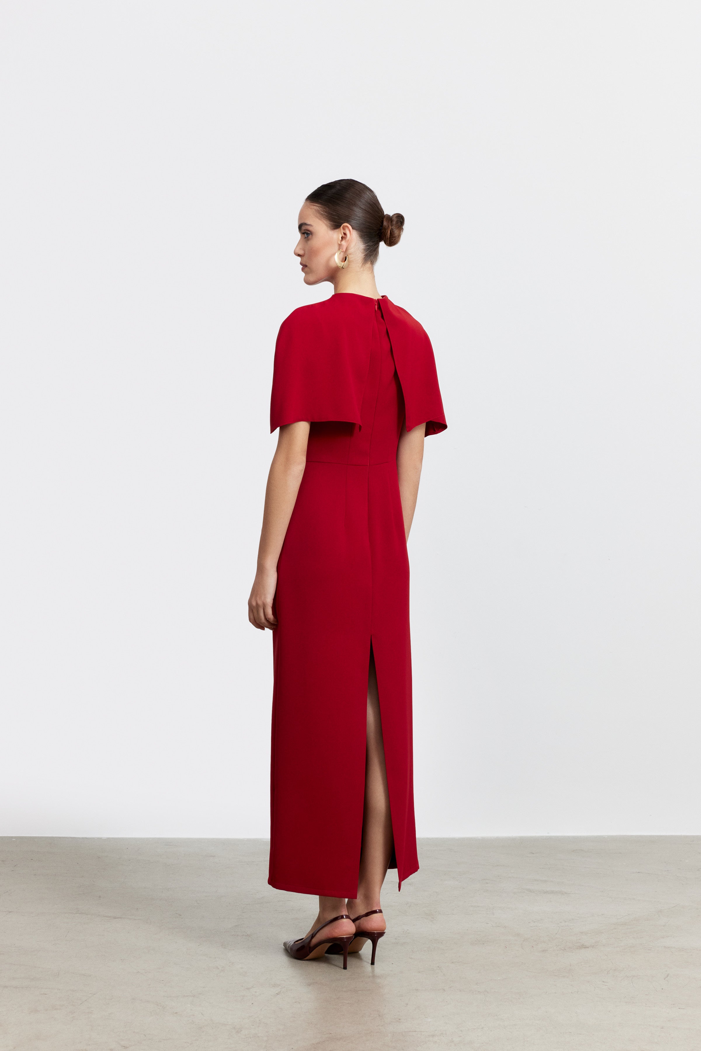 CHARLOTTE DRESS WITH COVER DETAIL | RED