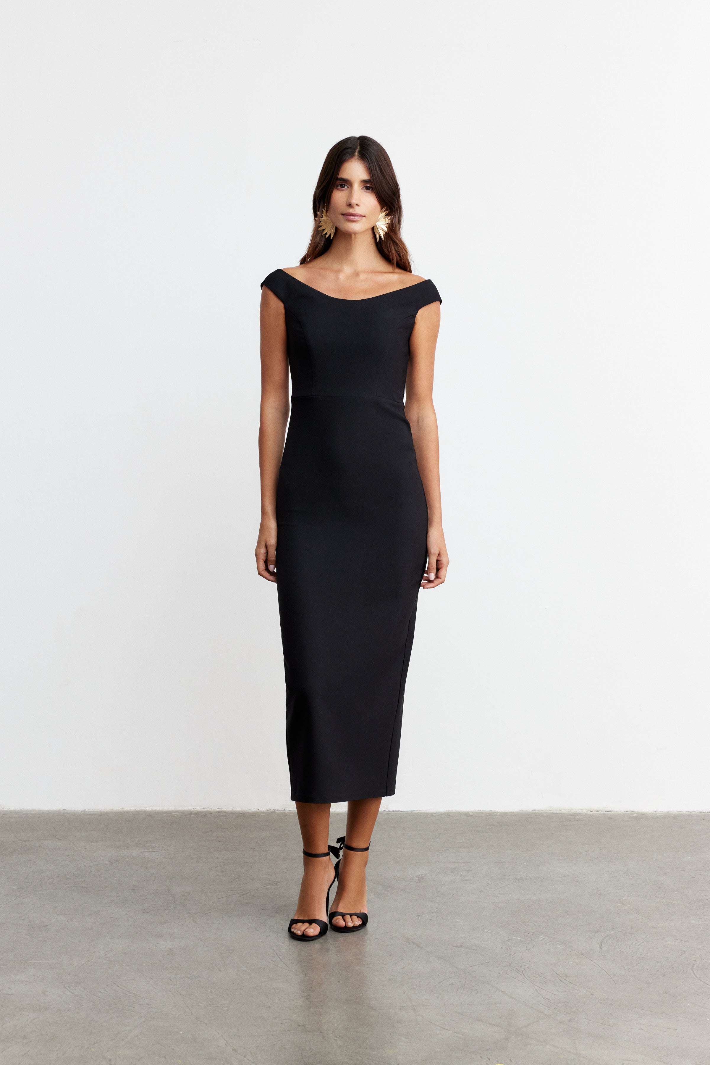 AMELIA OFF-SHOULDER KOKTEYL ELBİSE | SİYAH