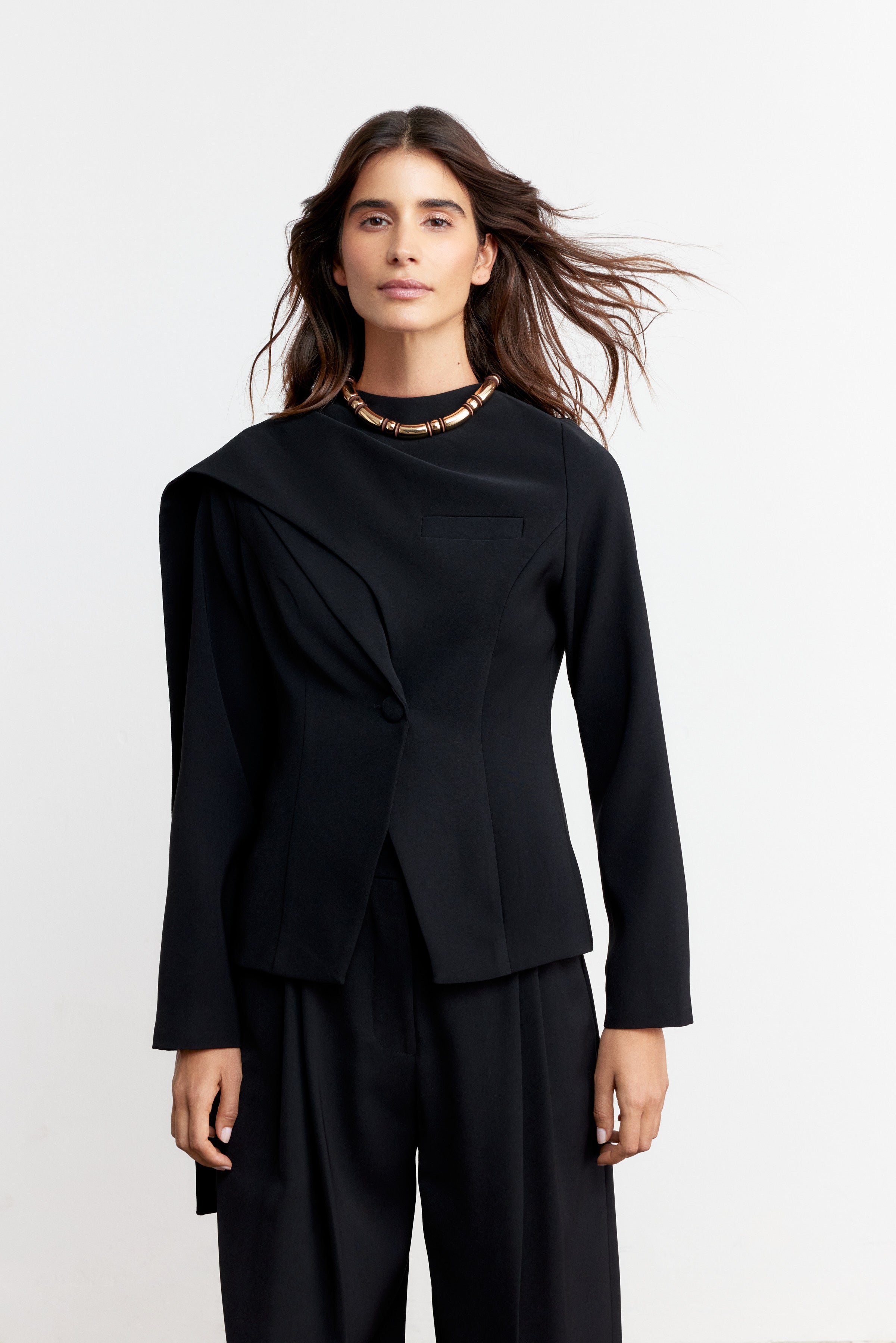 JONES PİLELİ FLOW WIDE-LEG PANTOLON | SİYAH