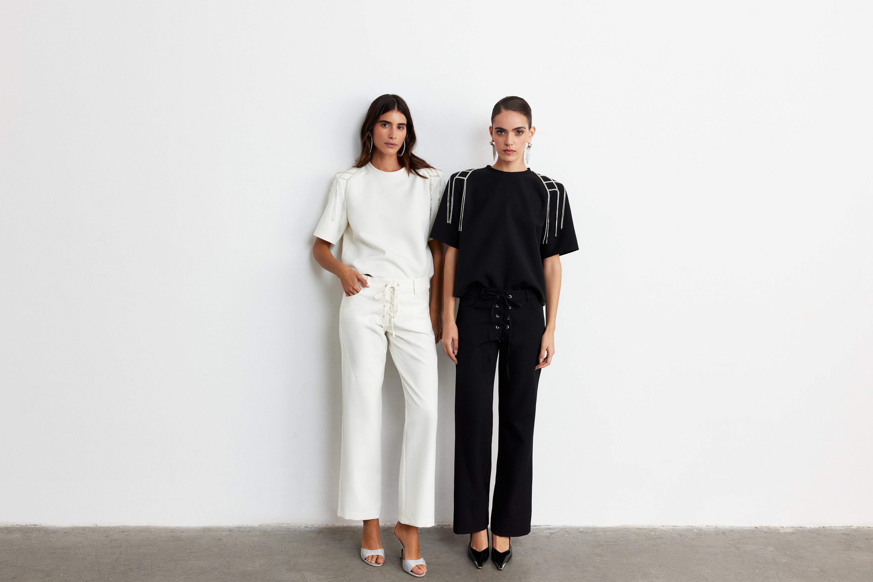 PAULA KUŞGÖZÜ DETAYLI PANTOLON | SİYAH