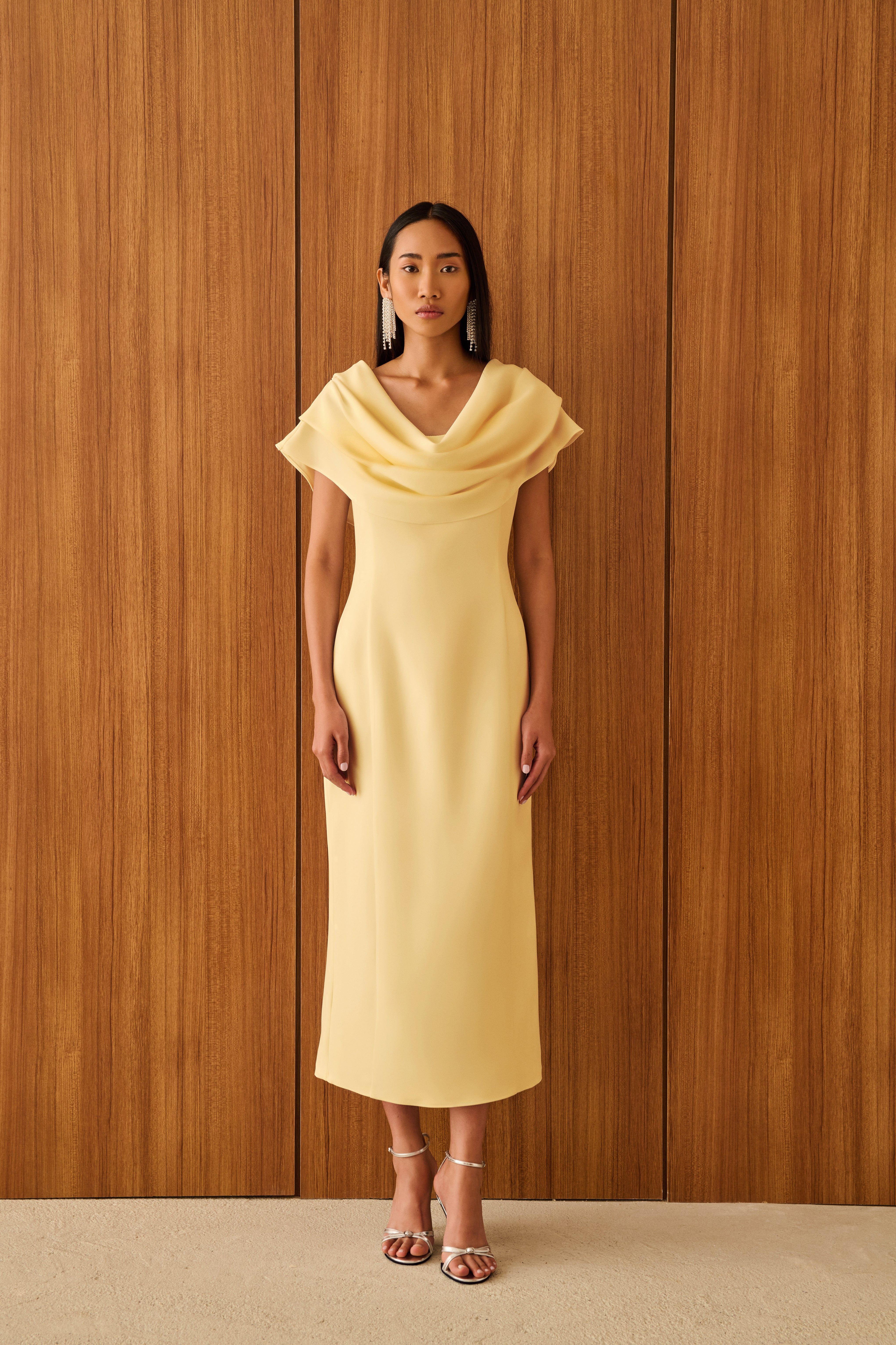 VERA DRAPE DETAYLI ELBİSE | SARI