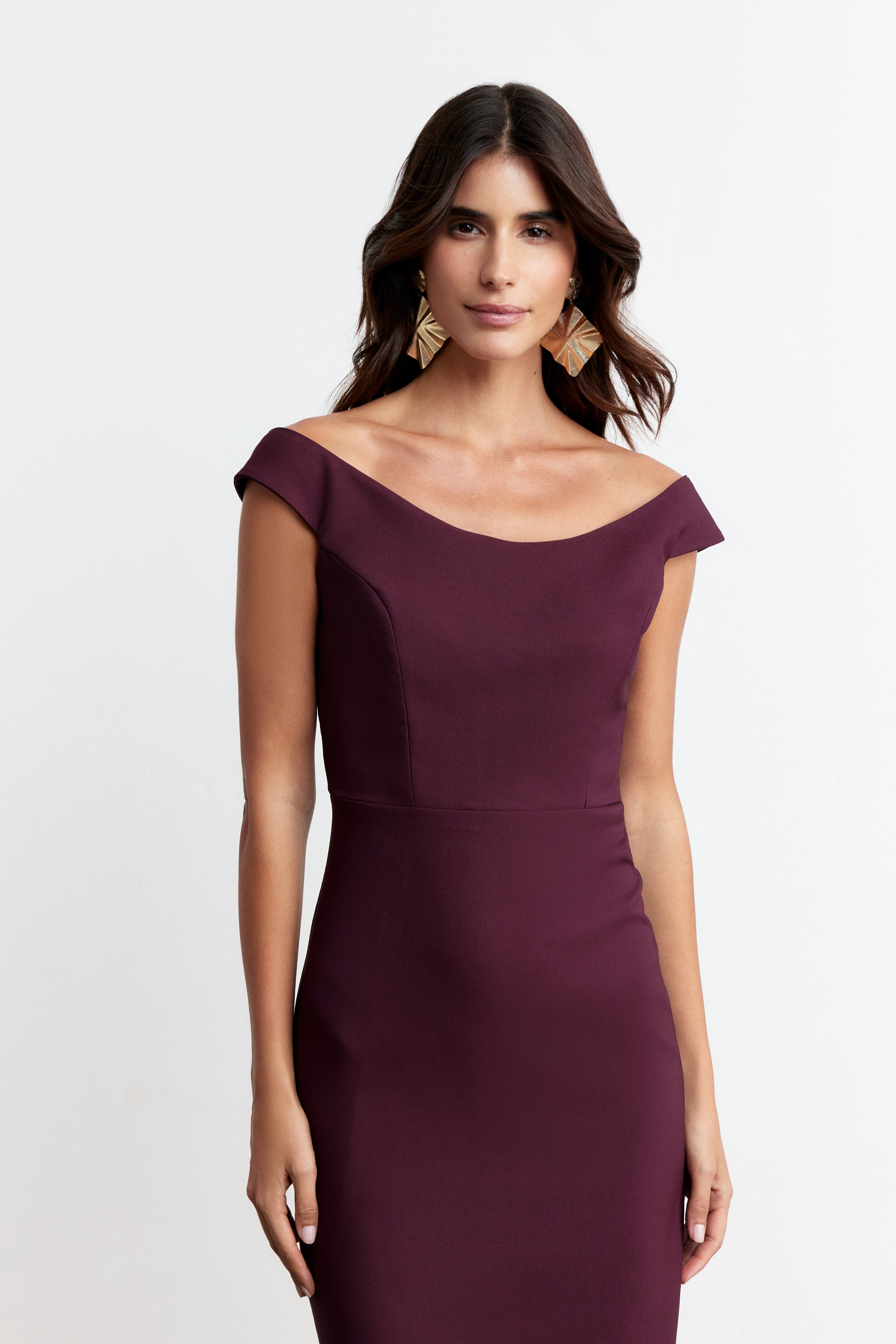 AMELIA OFF-SHOULDER KOKTEYL ELBİSE | VİŞNE