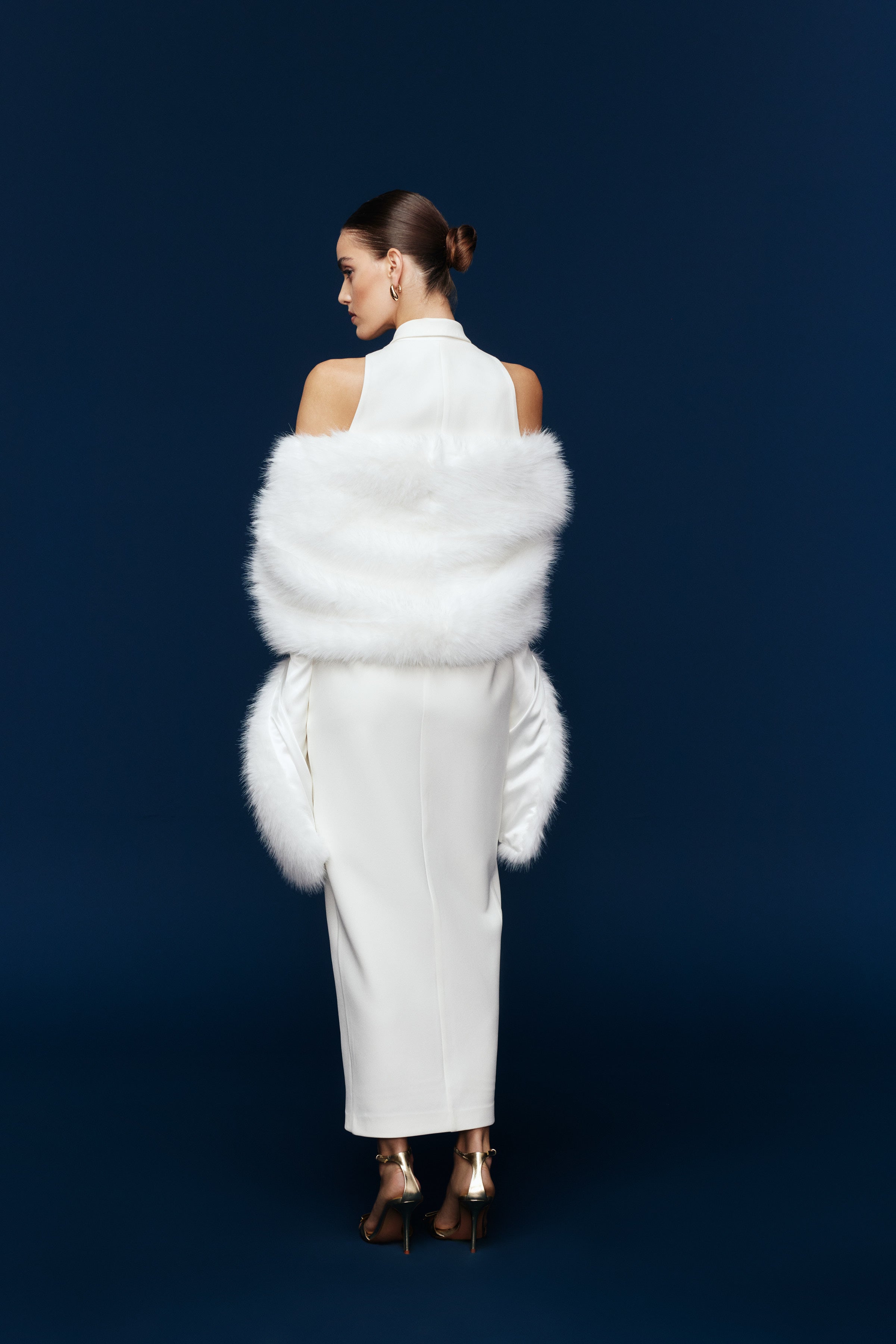 FELINA YELEK FORMLU ELBİSE | BEYAZ