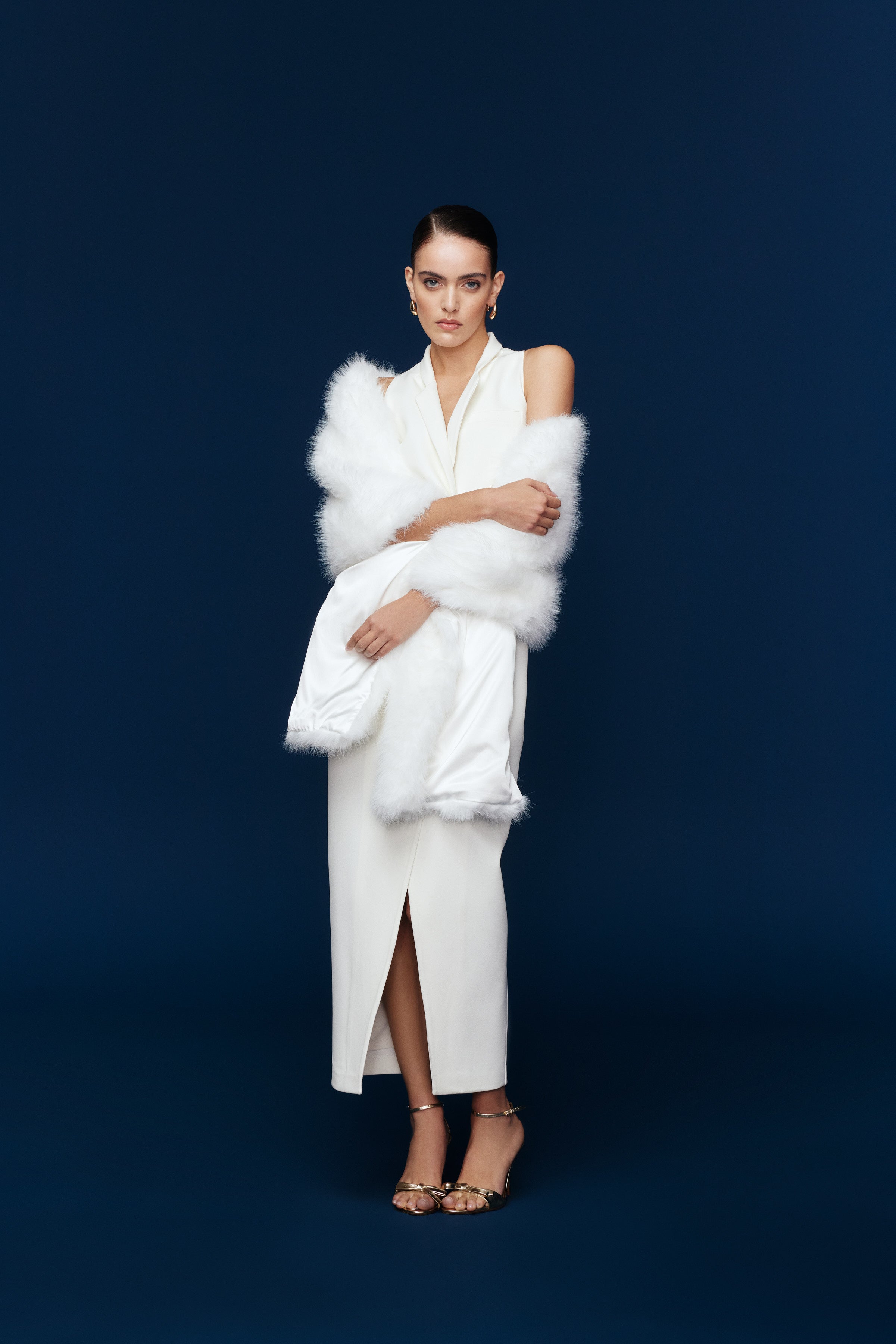 FELINA YELEK FORMLU ELBİSE | BEYAZ