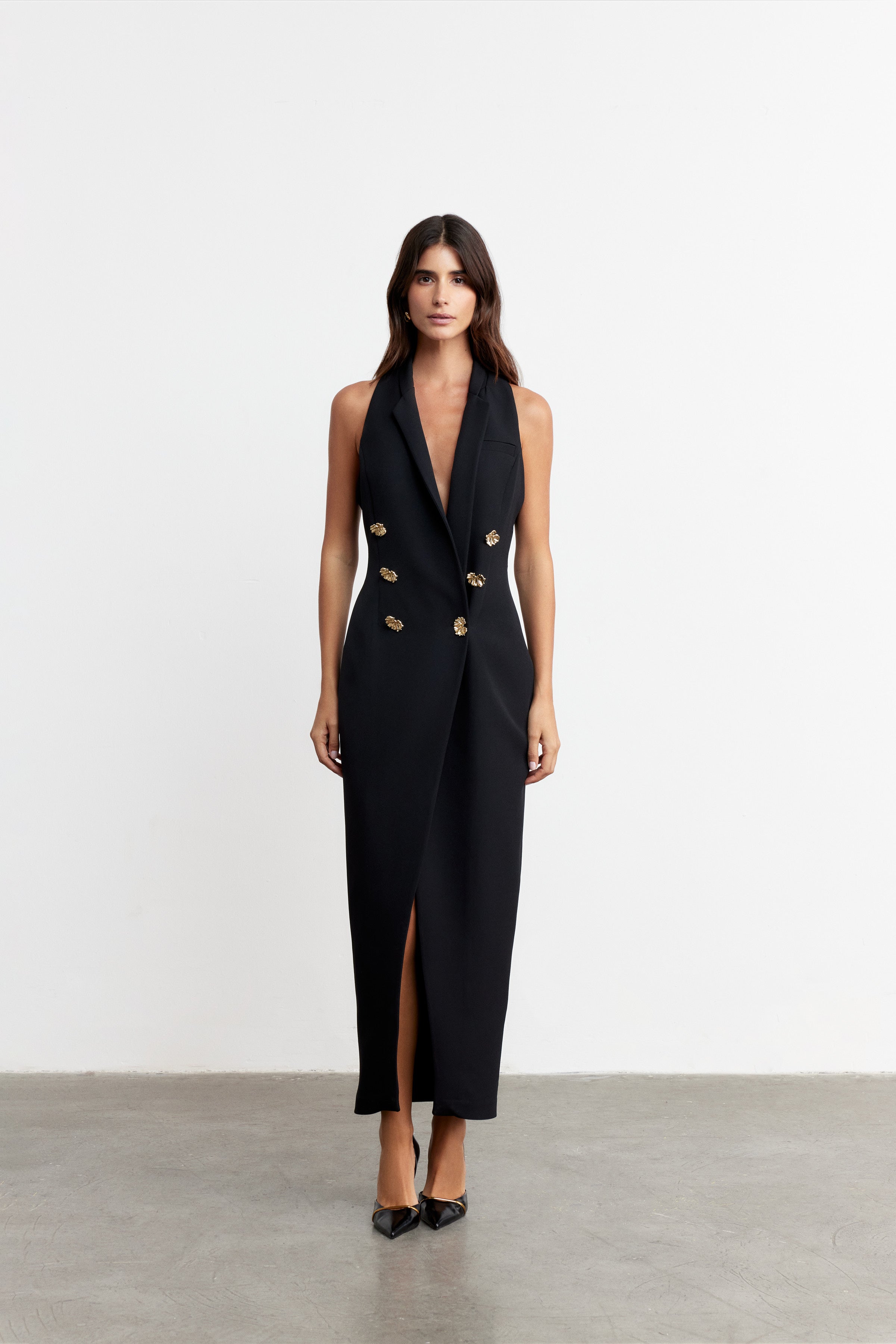 FELINA YELEK FORMLU ELBİSE | SİYAH