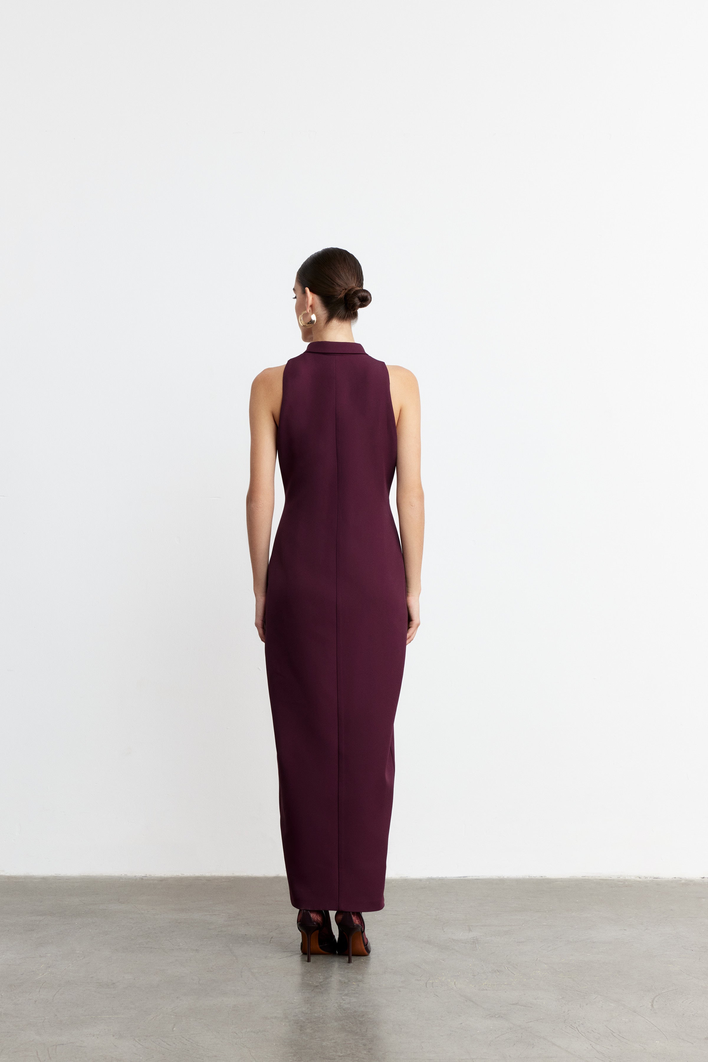 FELINA YELEK FORMLU ELBİSE | VİŞNE