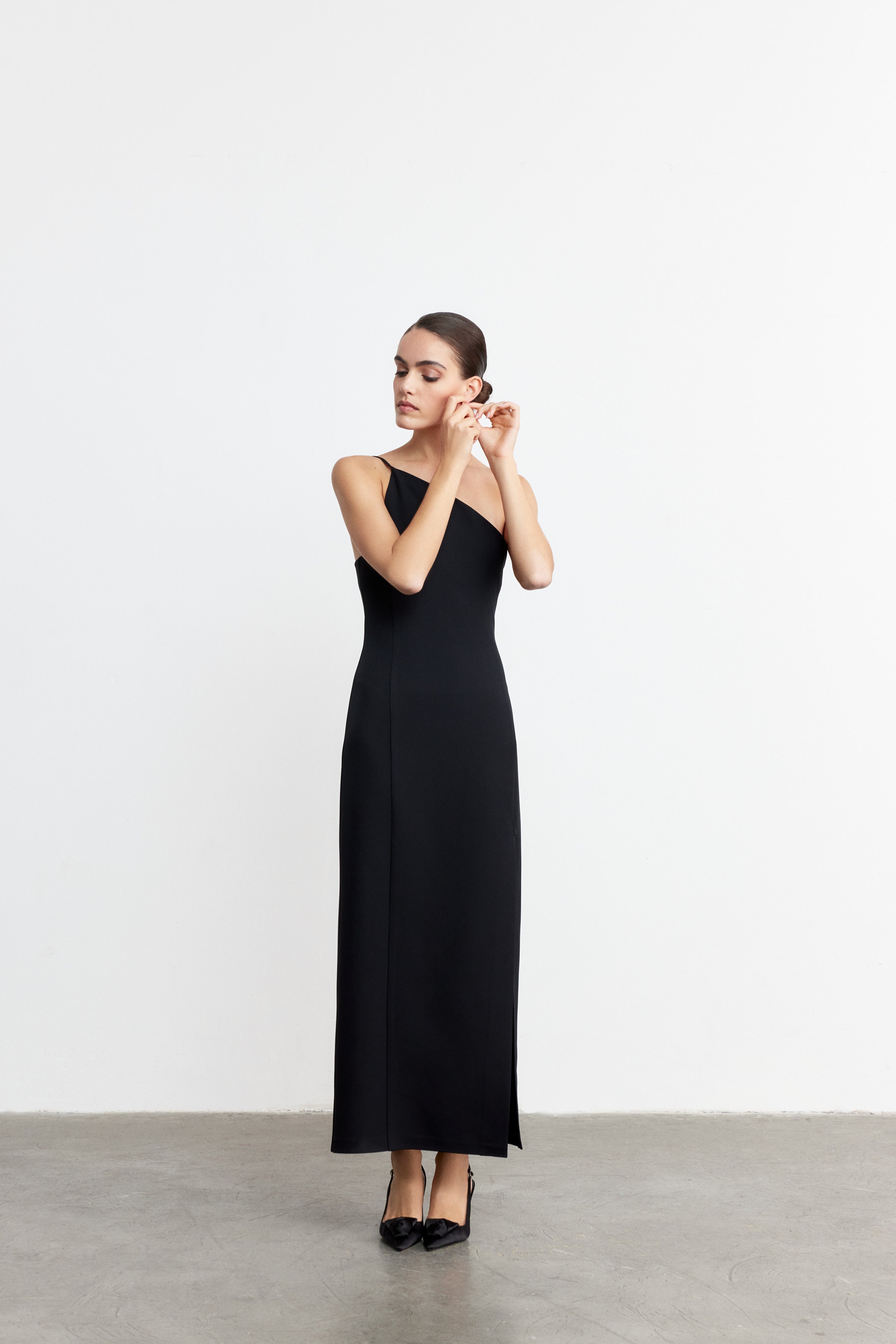 MARIENNE TEK OMUZ KOKTEYL ELBİSE | SİYAH