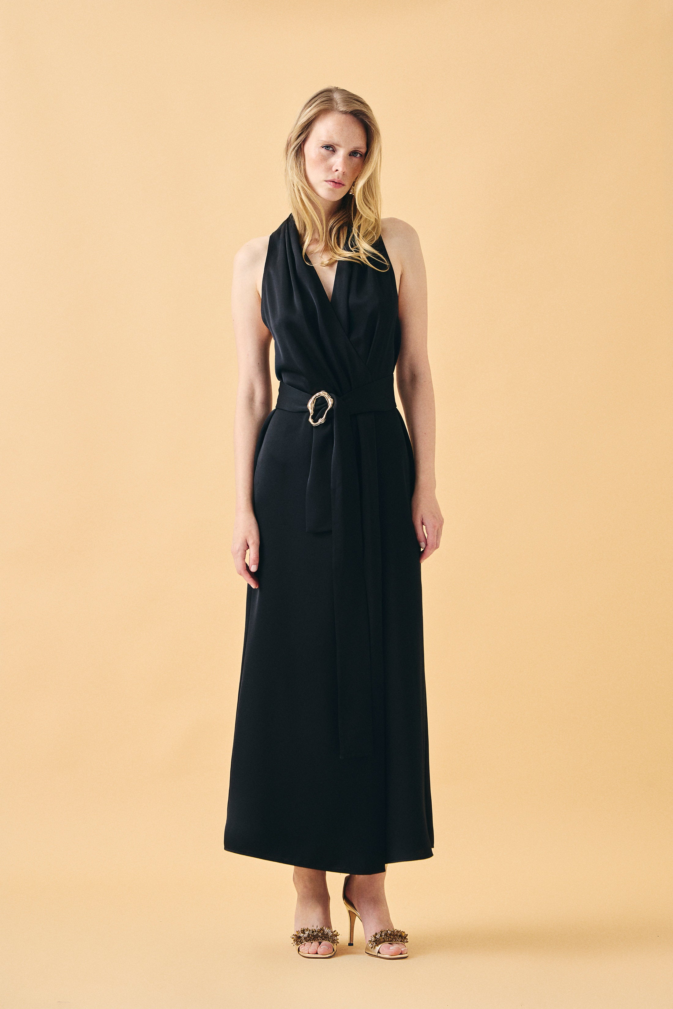 MOONLIGH WRAP SATEN ELBİSE | SİYAH
