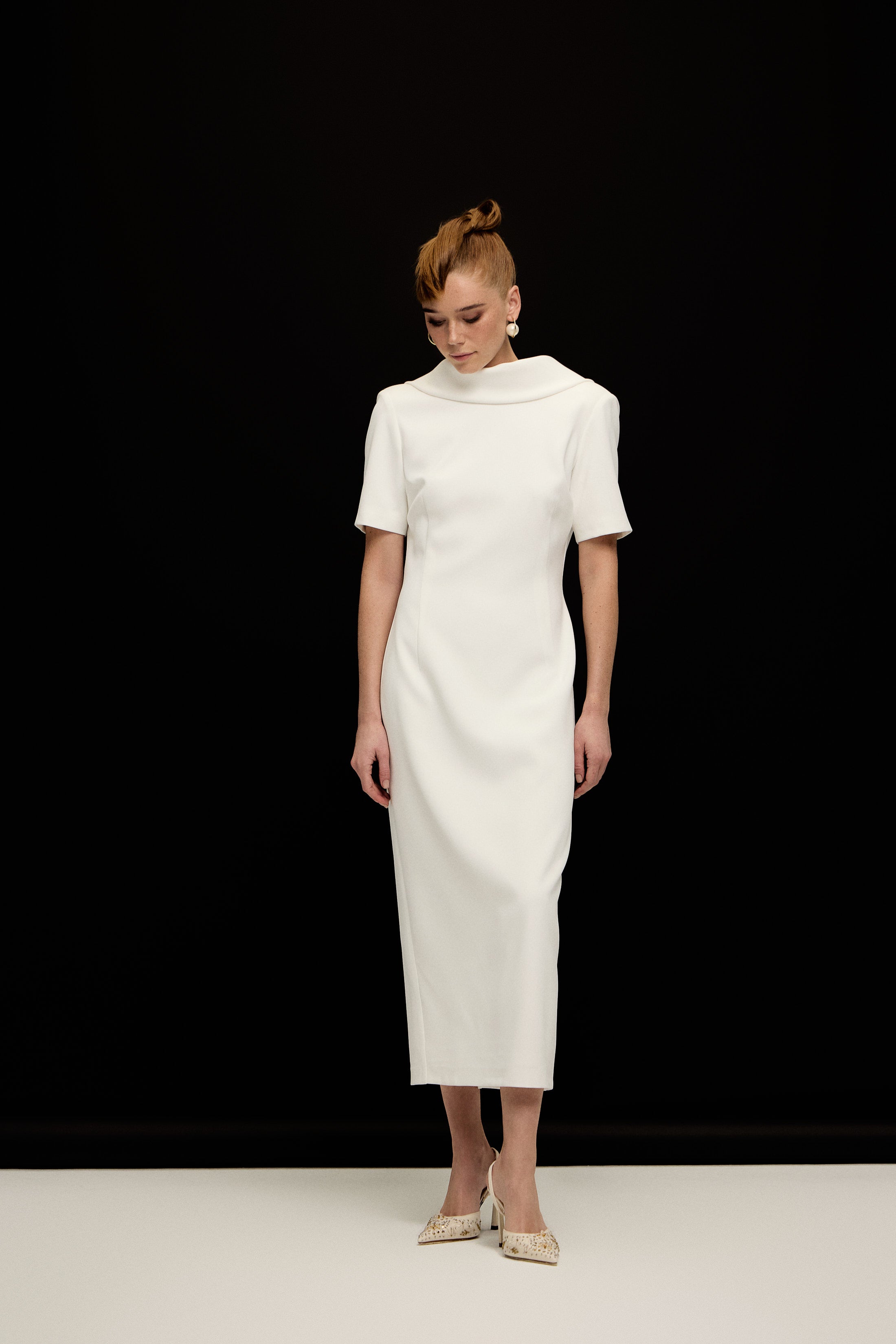 ROMA SIRT DETAYLI ELBİSE | BEYAZ