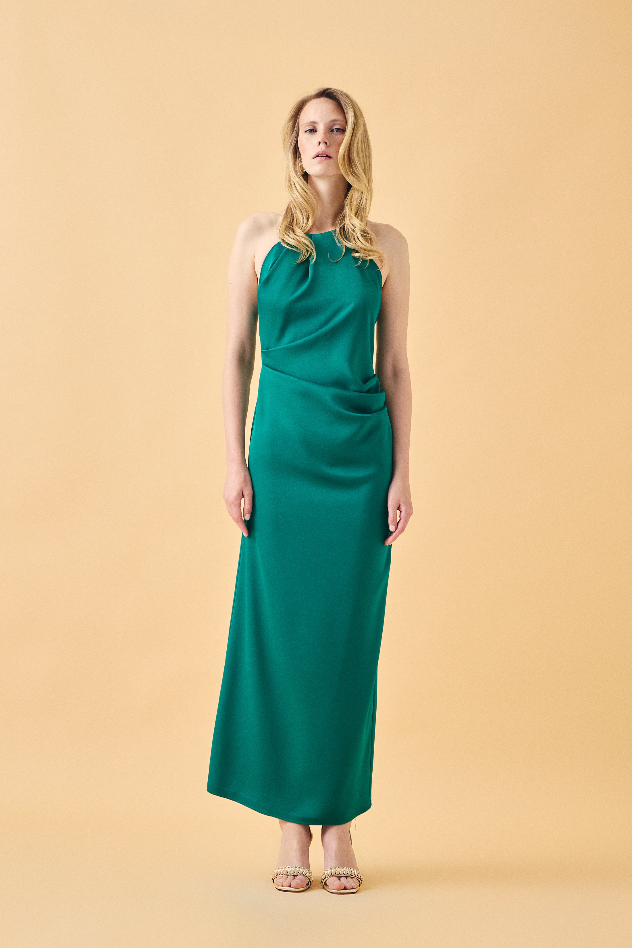 SERAPHINE MUSE SATEN ELBİSE | ZÜMRÜT YEŞİLİ
