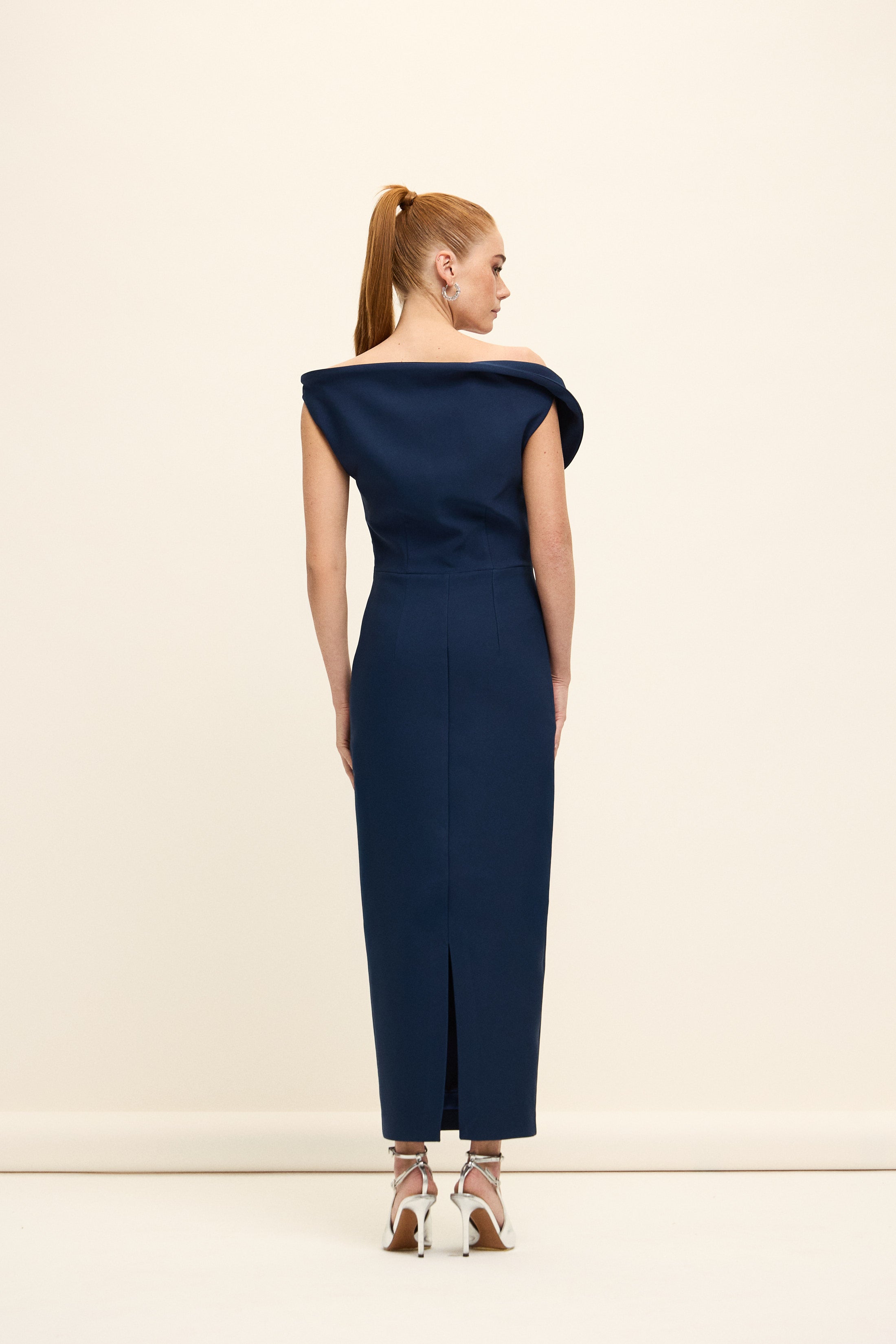 TOLEDO ÖZEL VOLANLI ELBİSE | LACİVERT