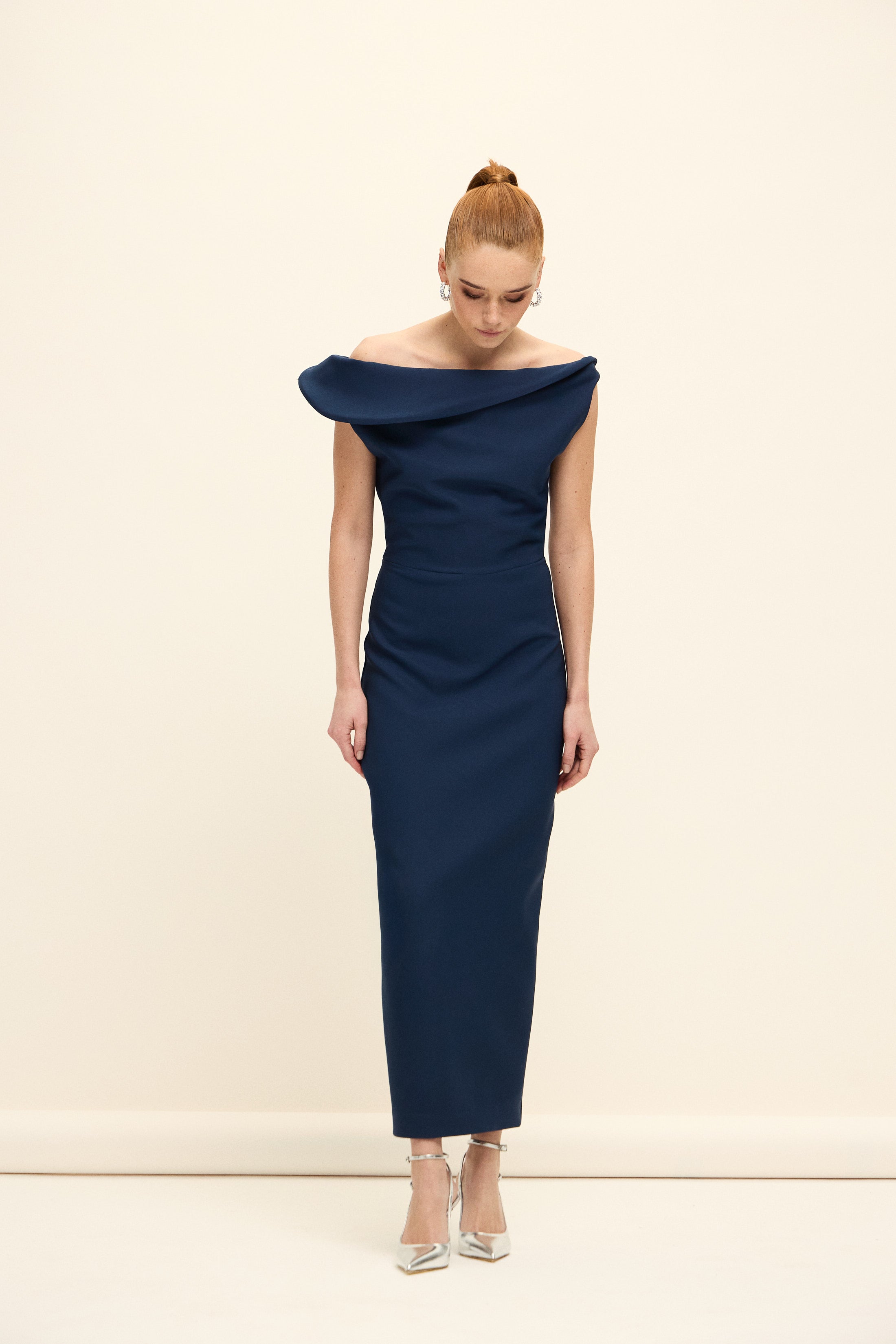 TOLEDO ÖZEL VOLANLI ELBİSE | LACİVERT