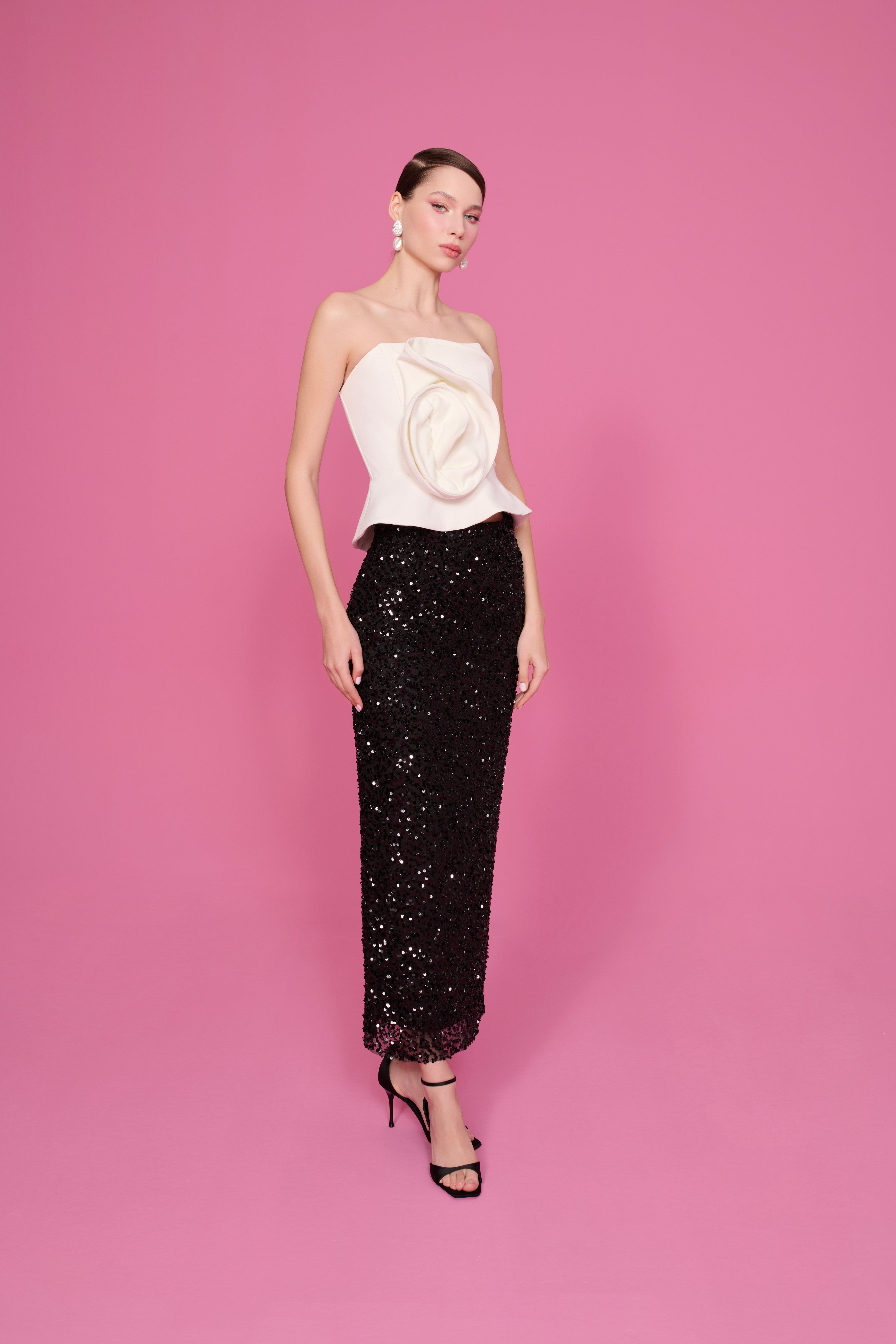happy to wear Etekler EMILY MİNİMAL TASARIM PAYET ETEK | SİYAH