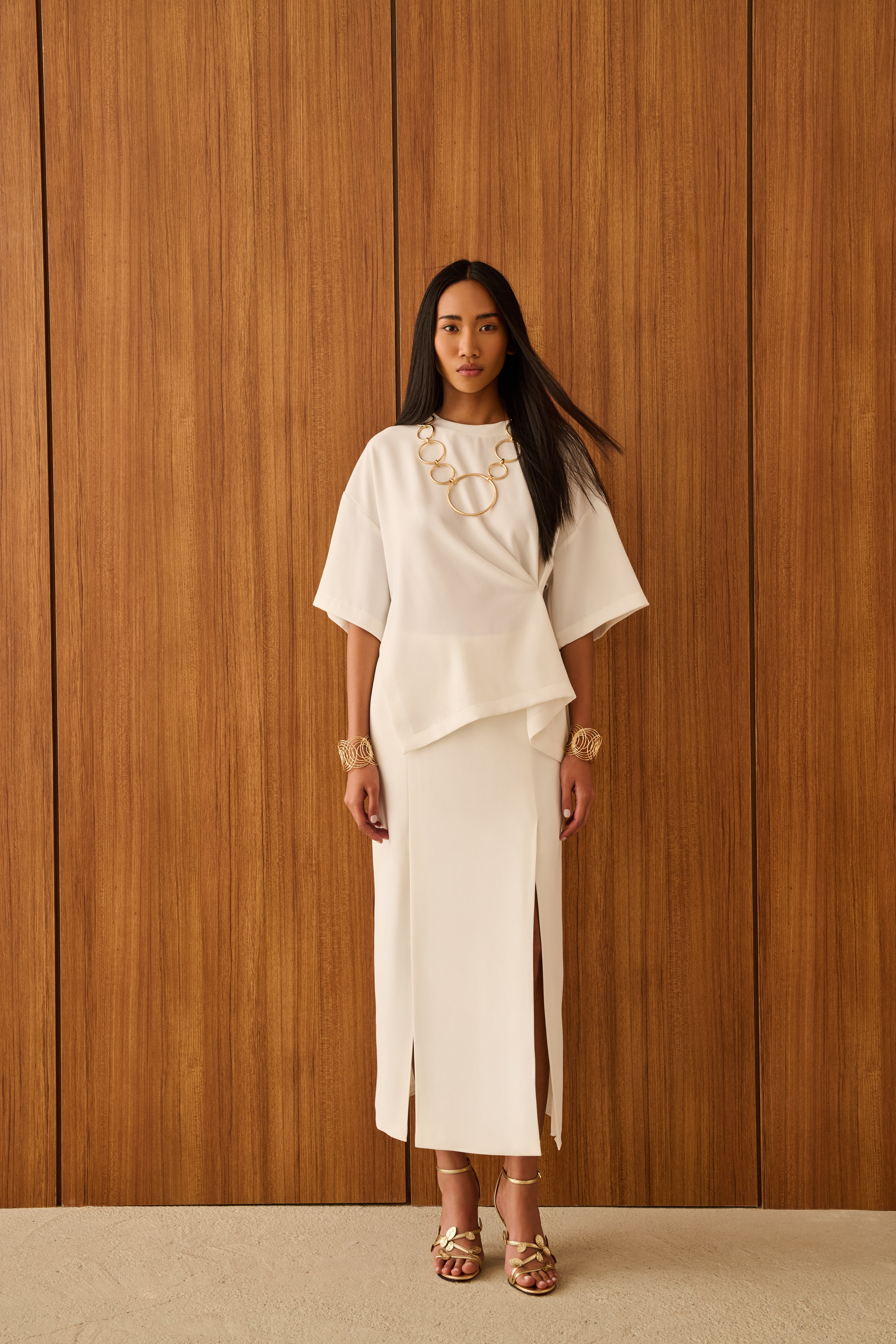 ALBA KATLAMA DETAYLI DOKUMA BLUZ | BEYAZ