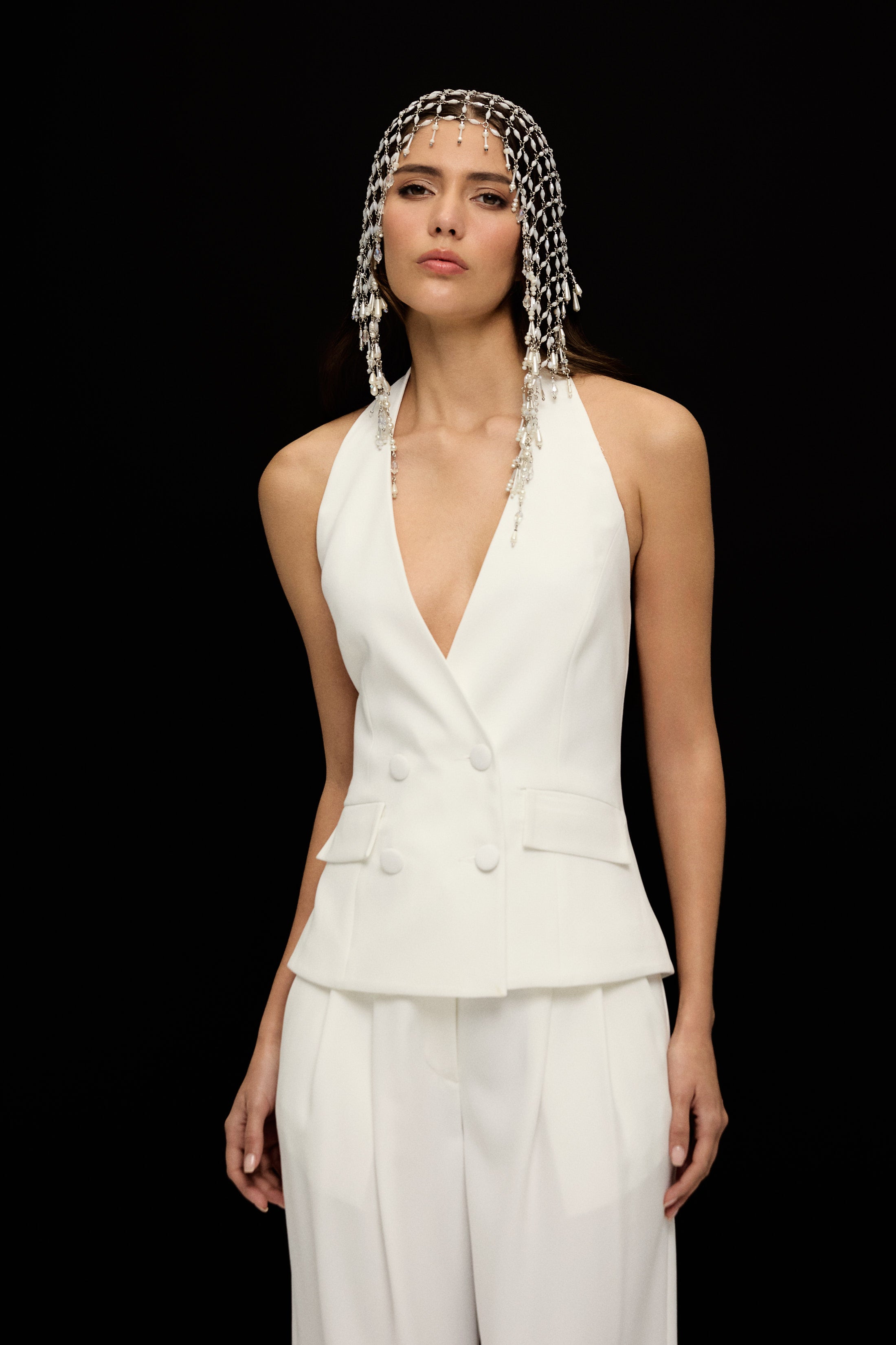 MANCHESTER SMOKİN YELEK | BEYAZ