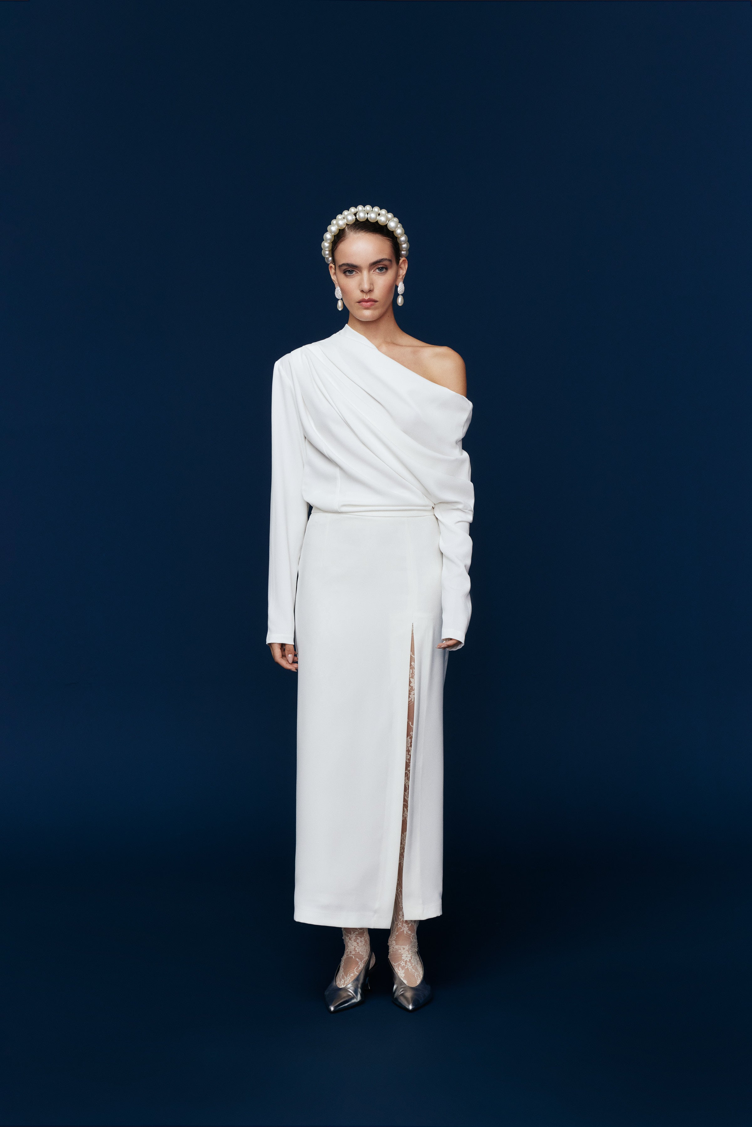 SOPHIA DRAPELİ TASARIM BLUZ | BEYAZ