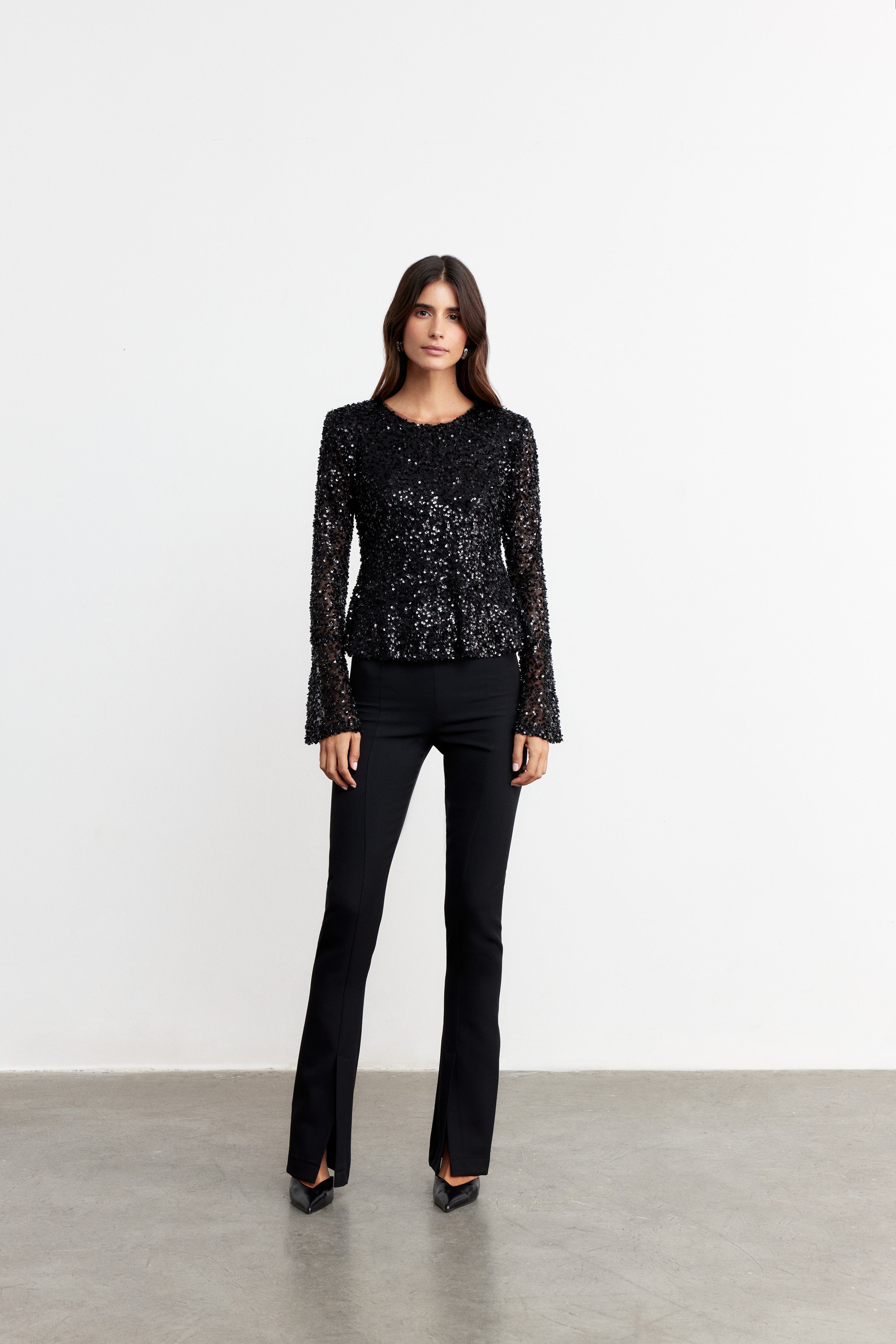 STELLA VOLANLI PAYET BLUZ | SİYAH