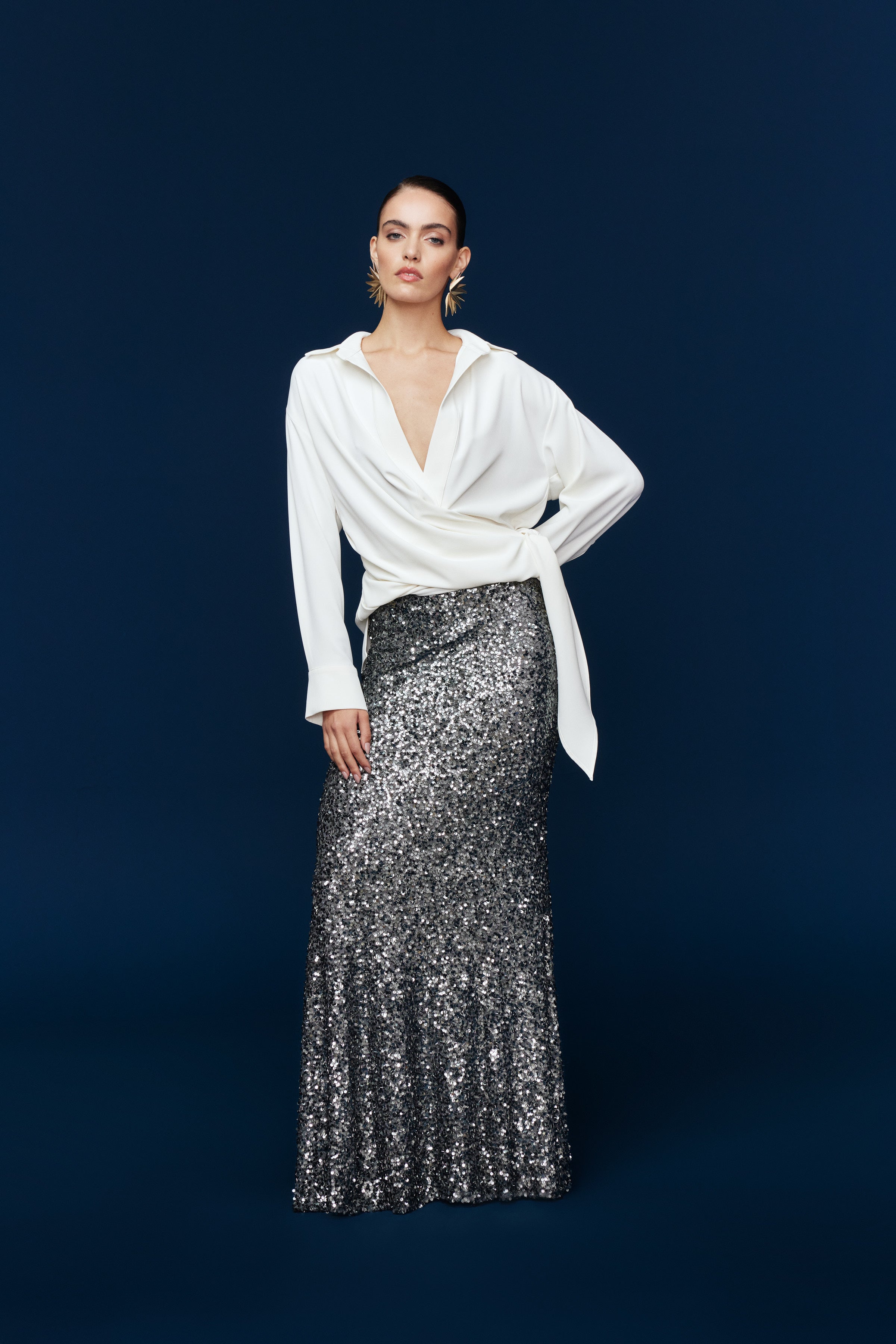 WRAP İPEK TUŞELİ KRUVAZE GÖMLEK | KIRIK BEYAZ