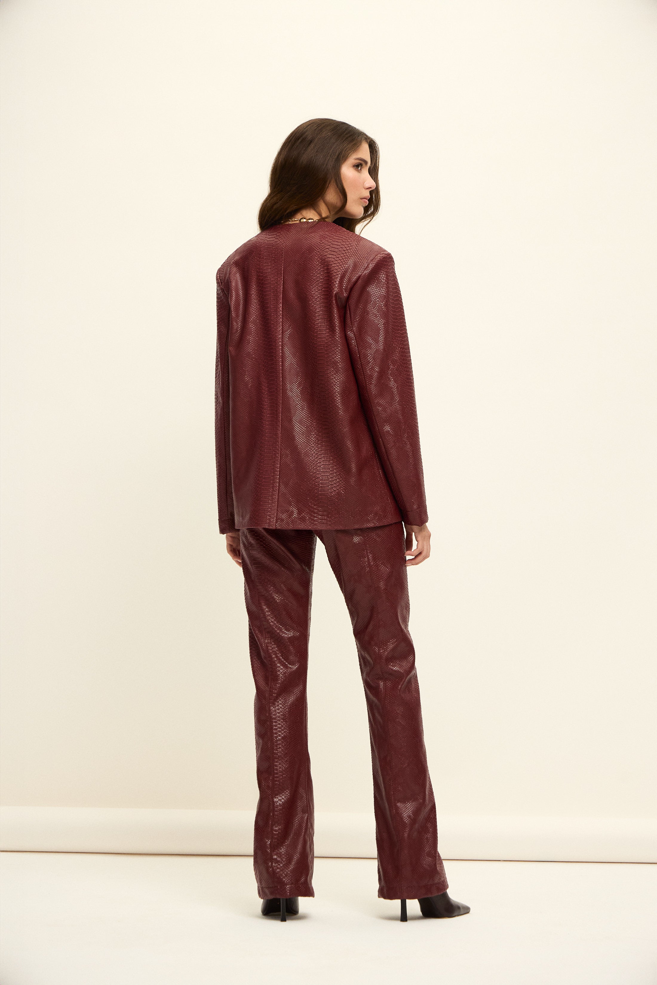 MOSCOW TİMSAH DERİ CEKET | KOYU KIRMIZI