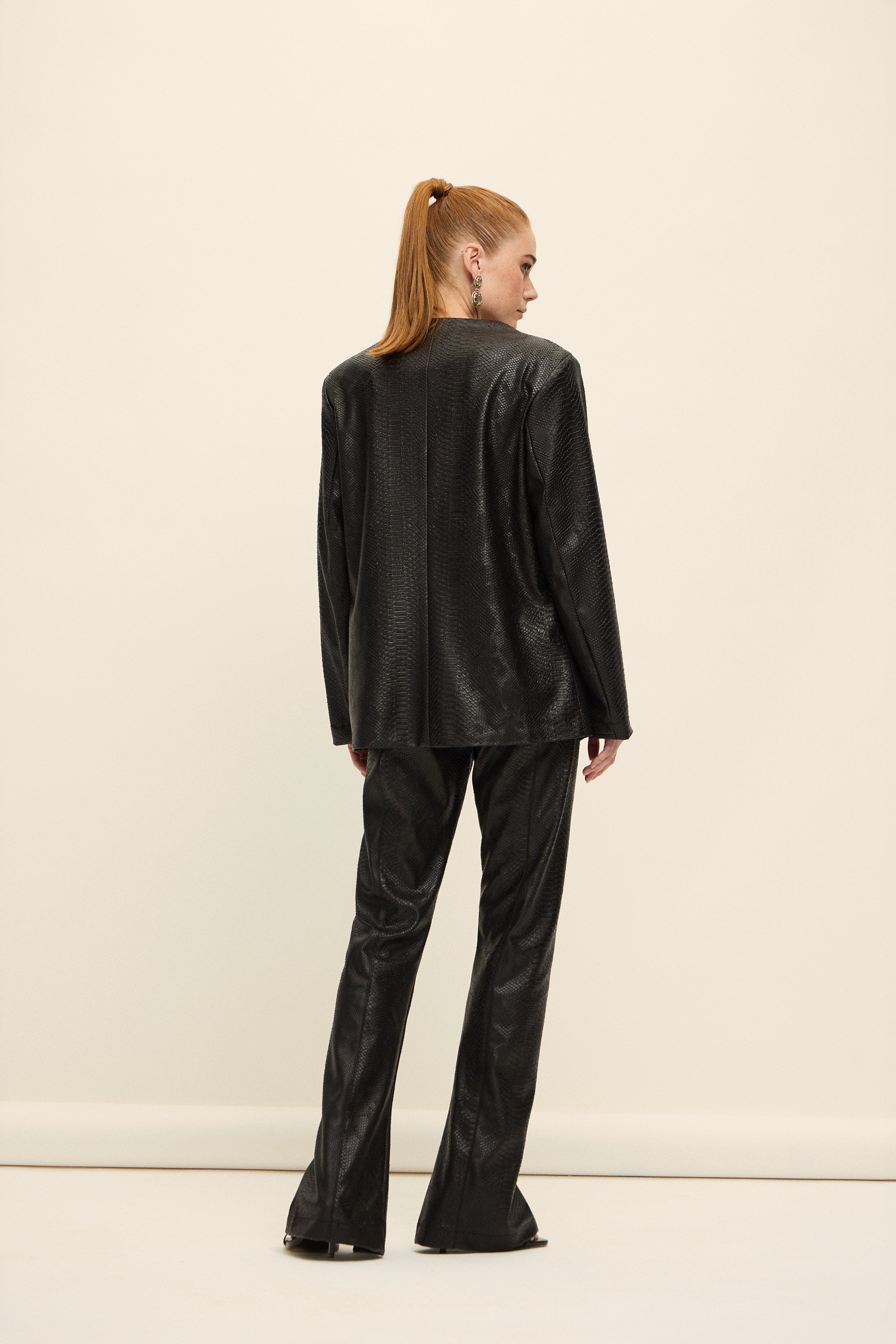 MOSCOW TİMSAH DERİ CEKET | SİYAH