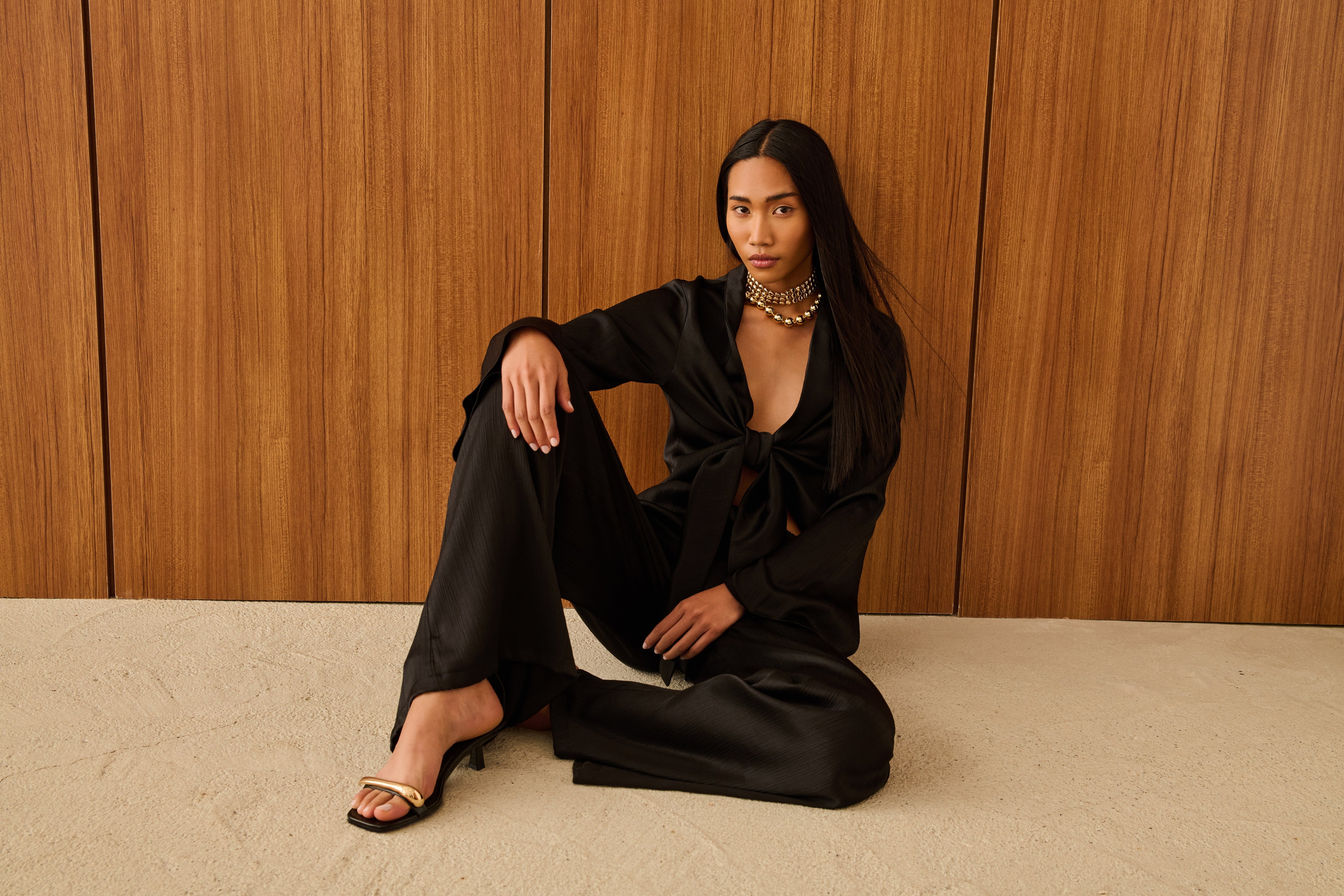 AMBER RAHAT KESİM VİSKON PANTOLON | SİYAH