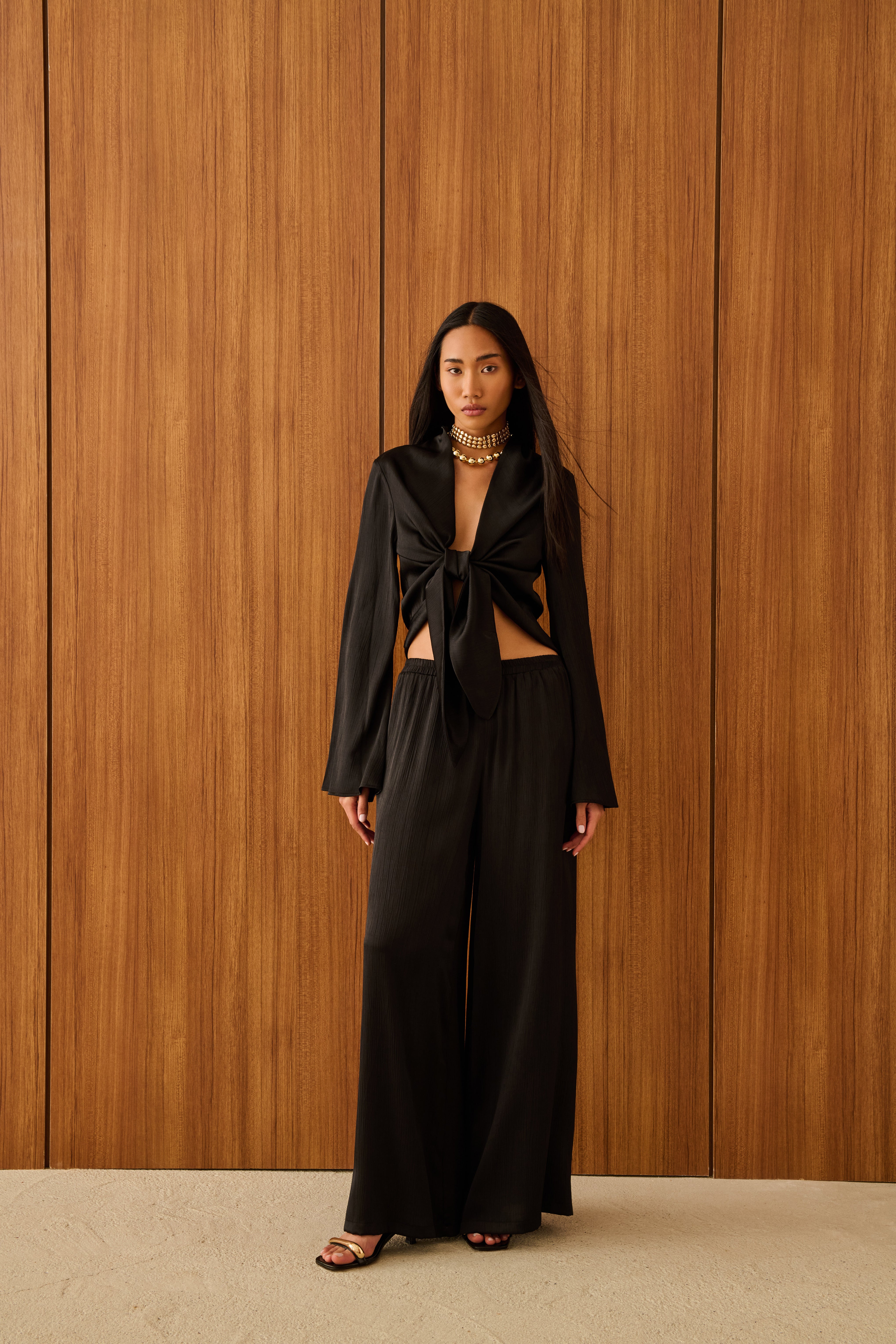 AMBER RAHAT KESİM VİSKON PANTOLON | SİYAH