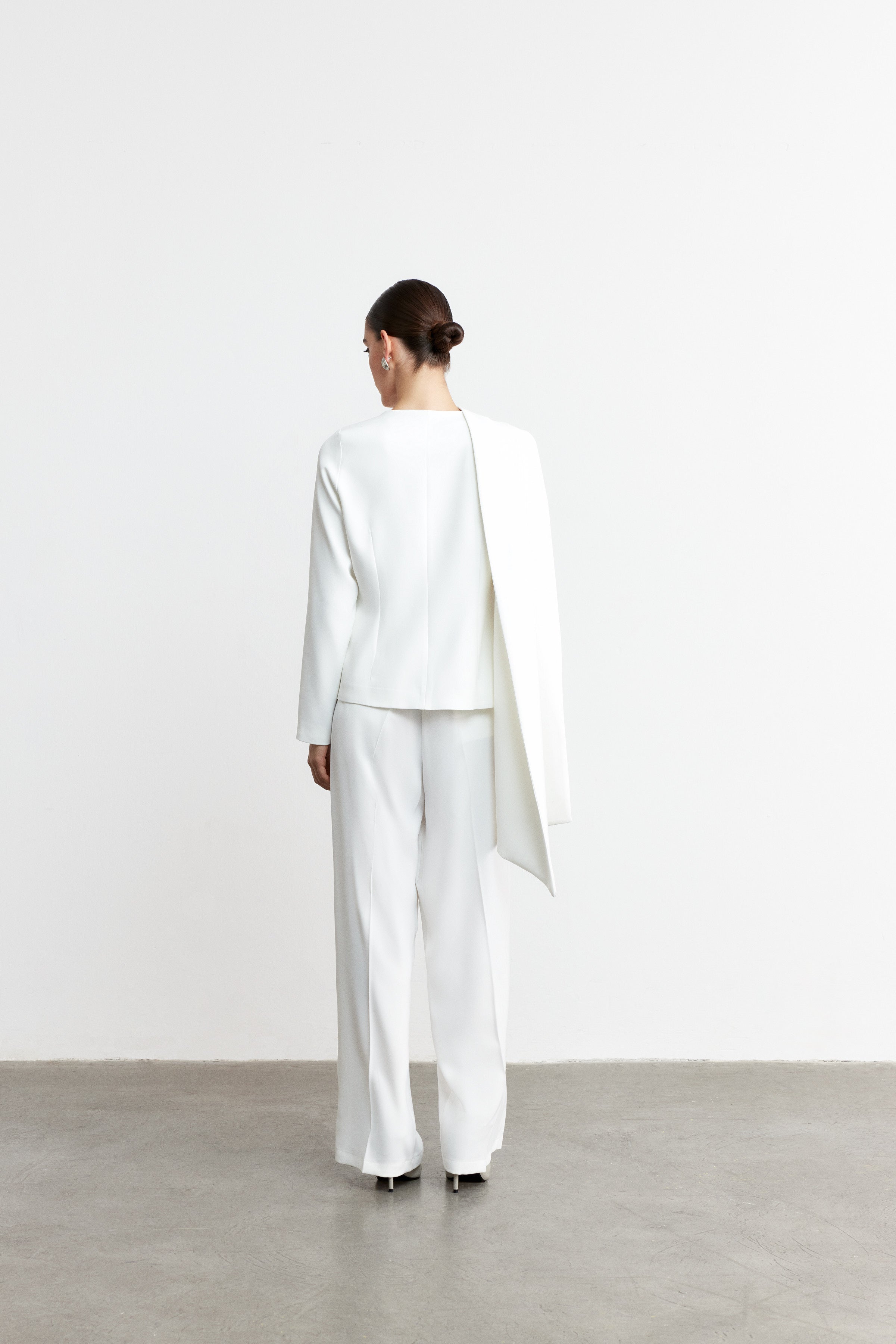 JONES PİLELİ FLOW WIDE-LEG PANTOLON | BEYAZ