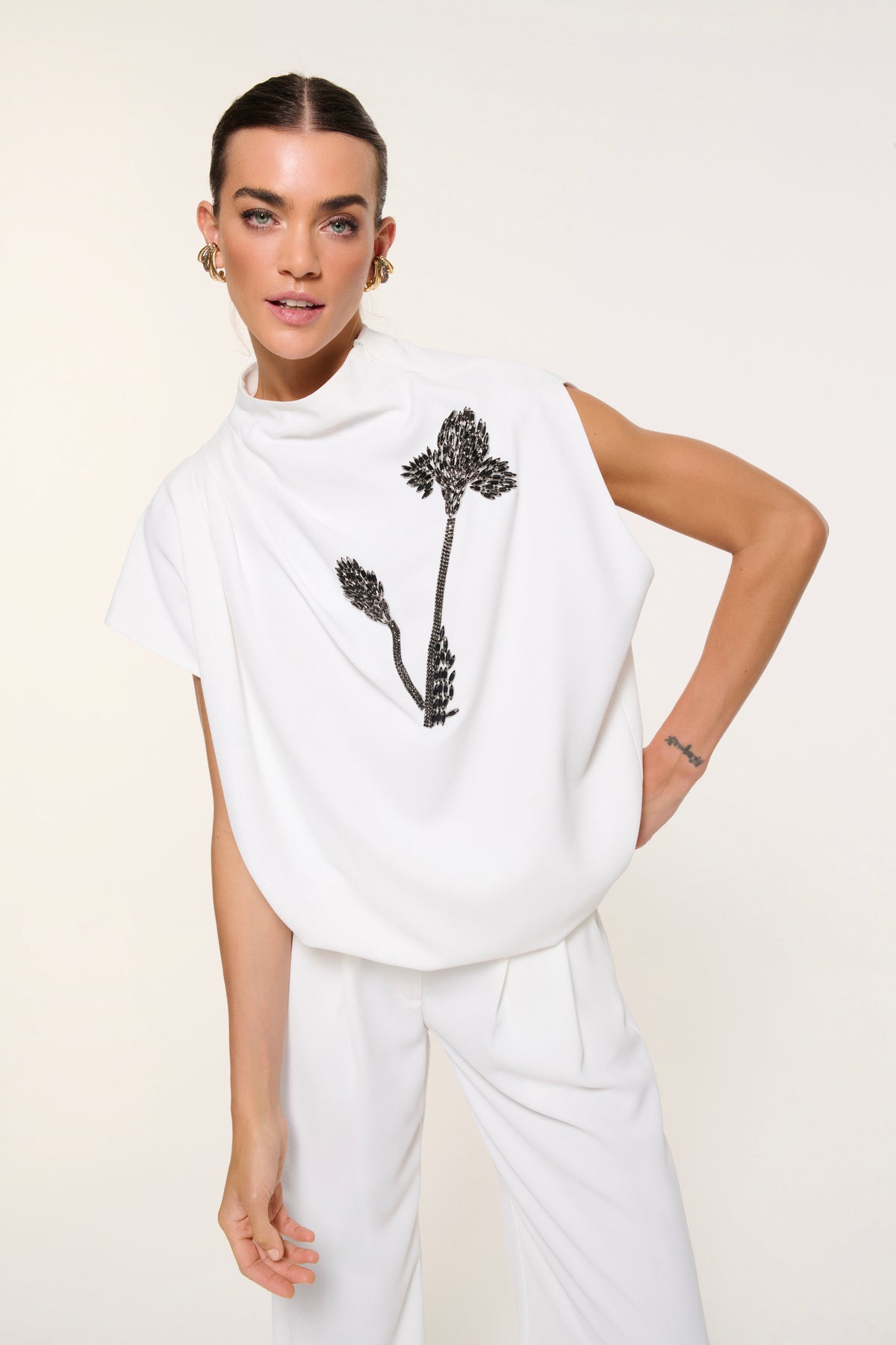 SIENA WIDE-LEG PANTOLON | BEYAZ