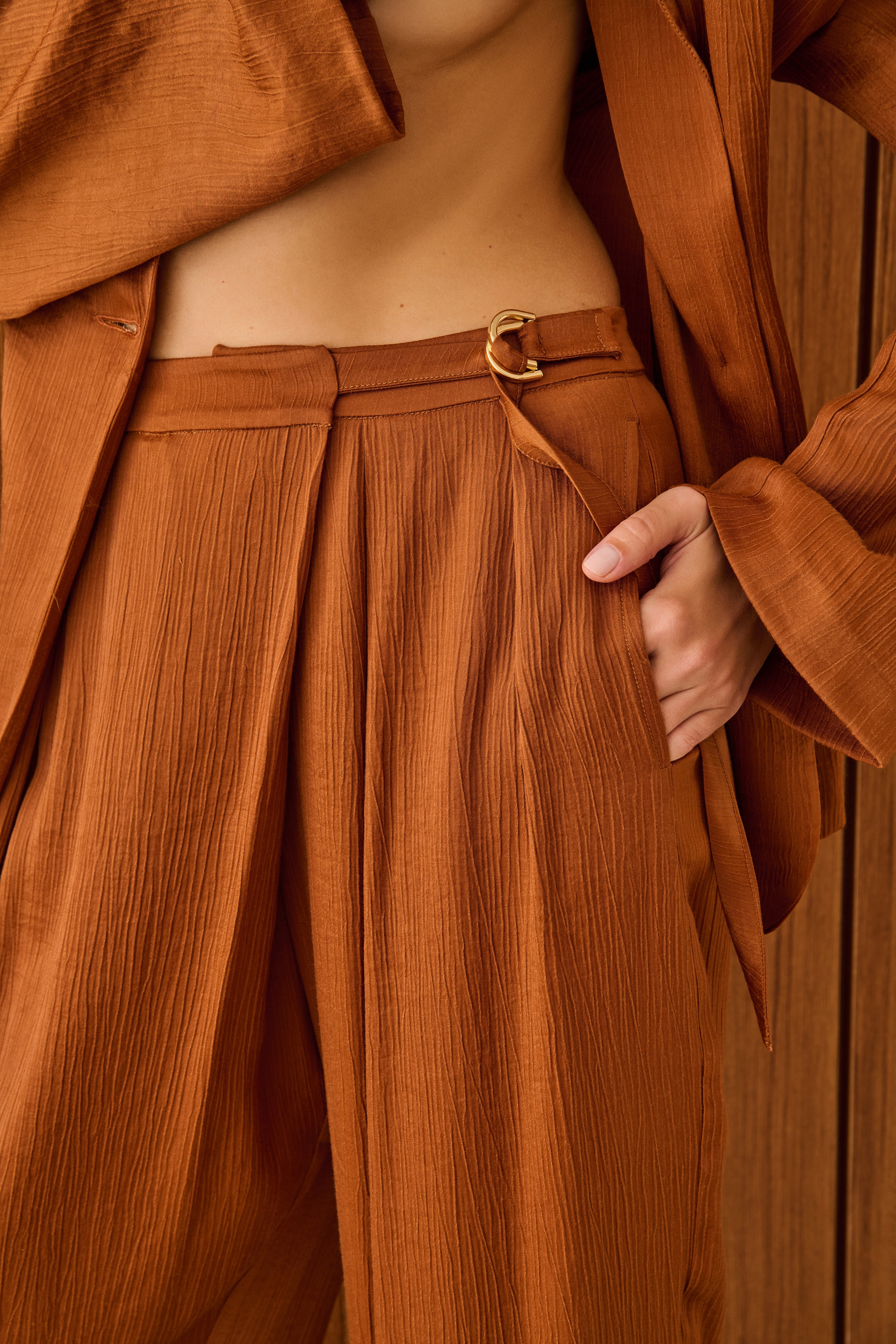 TERRA BELİ DETAYLI VİSKON PANTOLON | TARÇIN