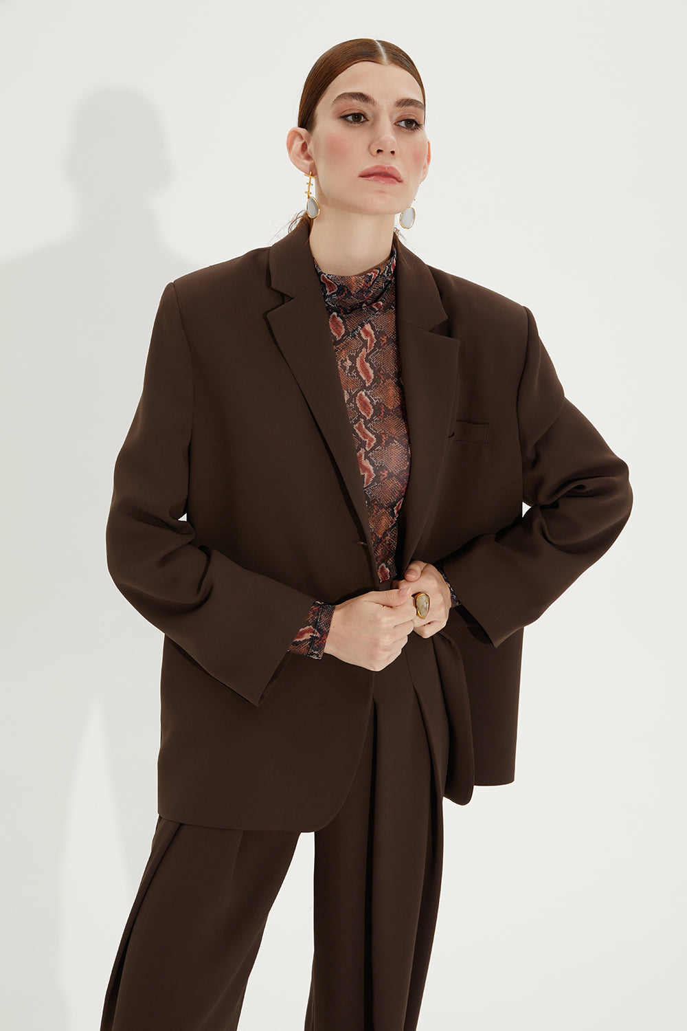ALEXA BOYFRIEND BLAZER | ÇİKOLATA KAHVE