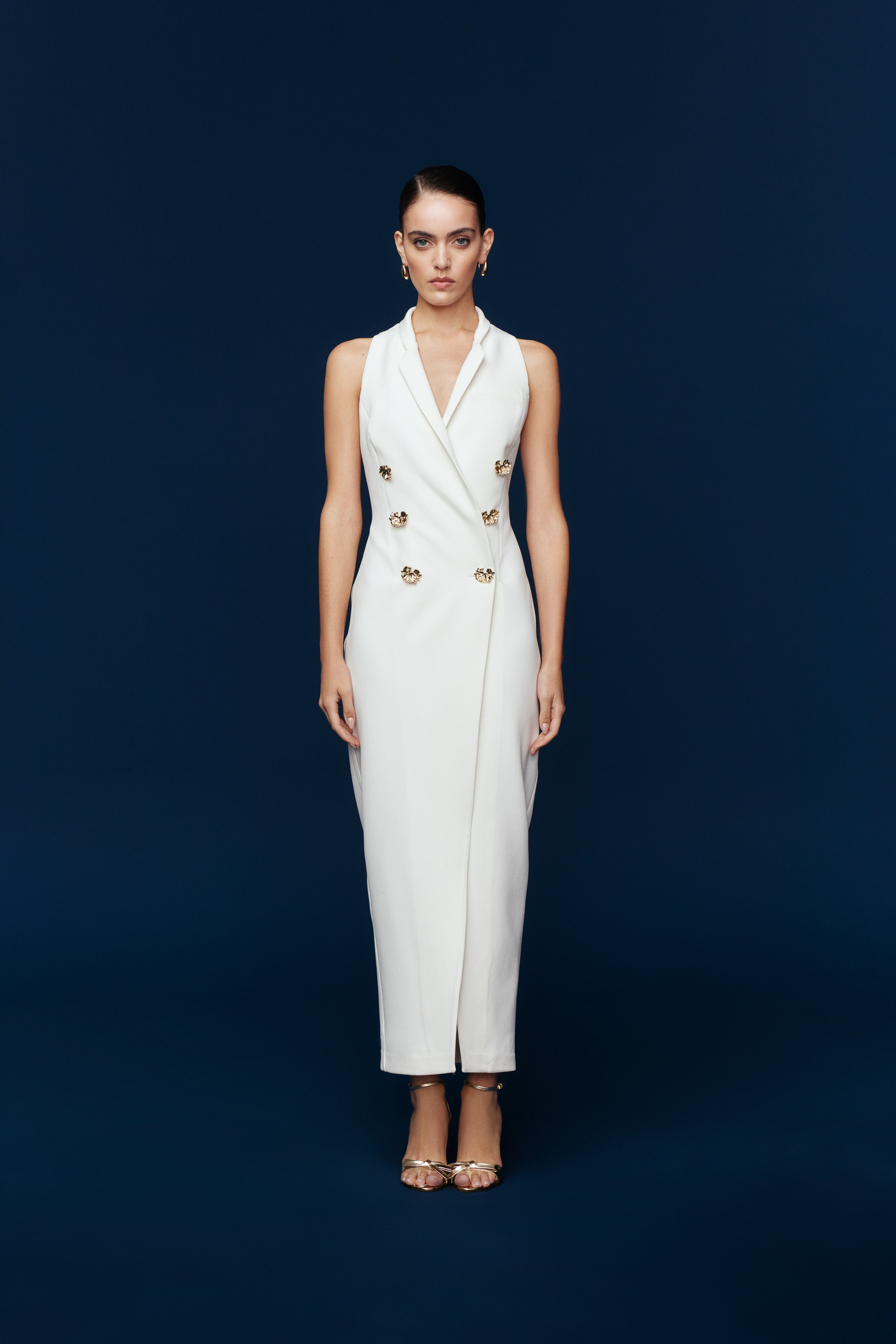 FELINA YELEK FORMLU ELBİSE | BEYAZ