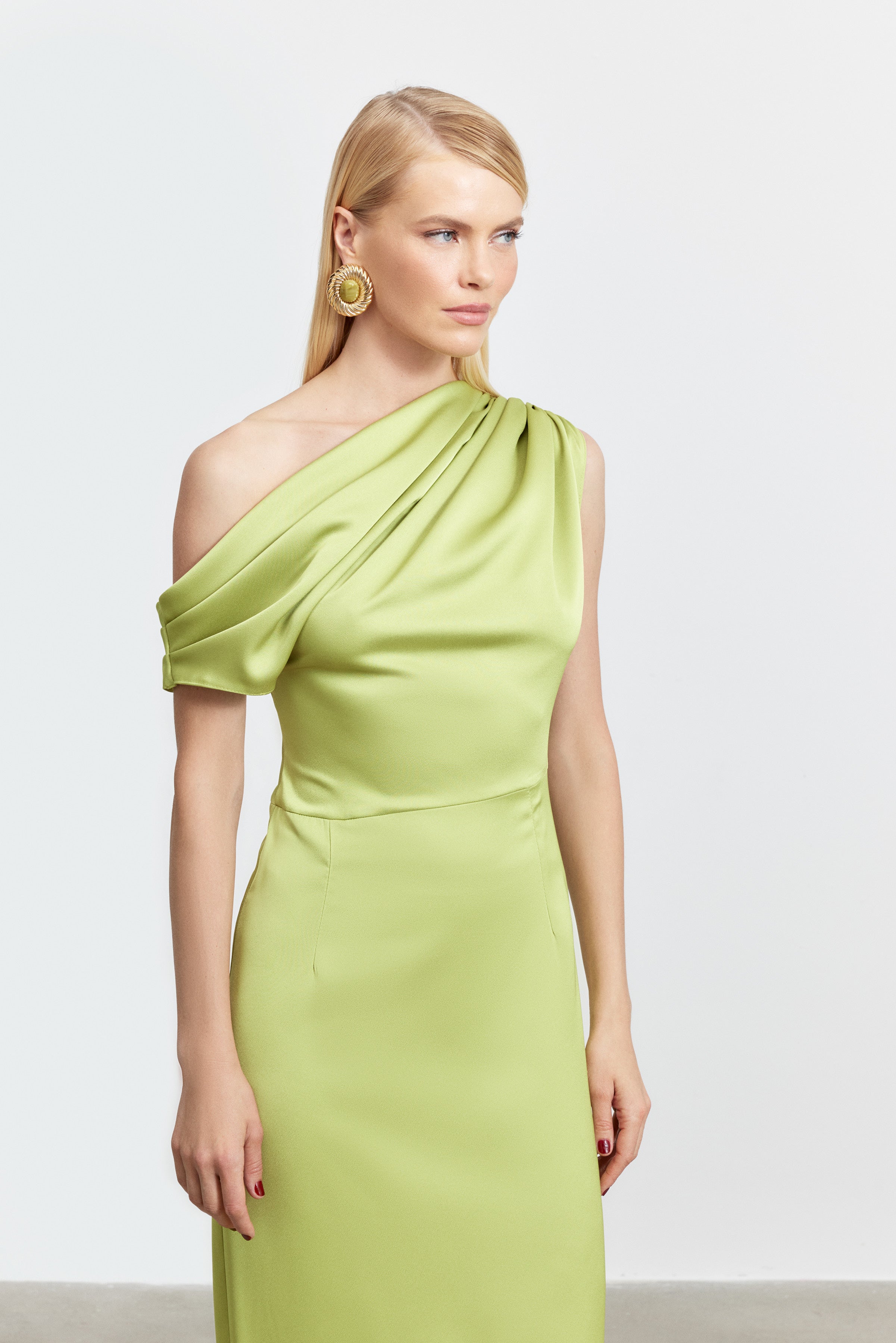 ALEXANDRA DRAPED MINI SATIN DRESS | BURGUNDY