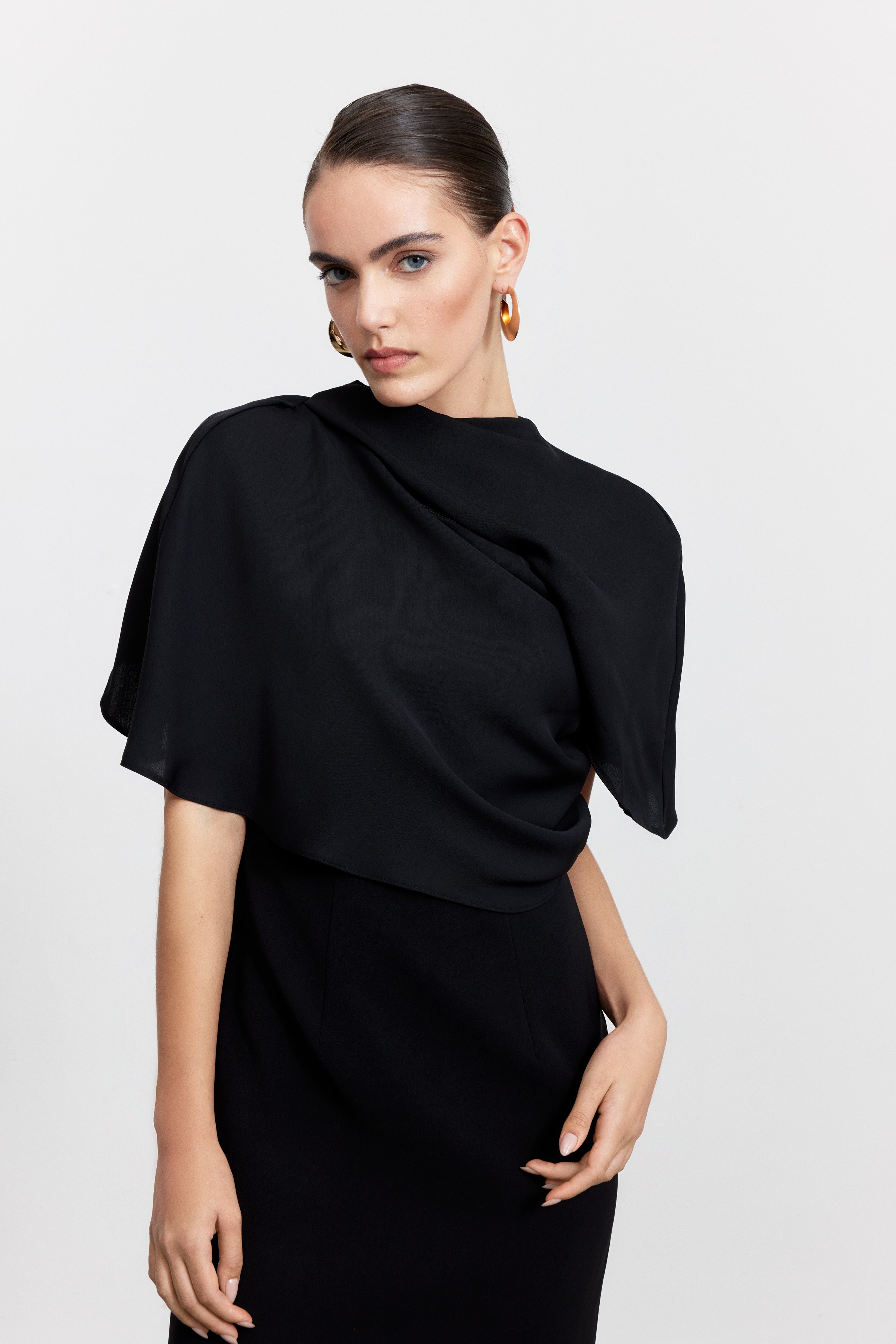 CHARLOTTE DRESS WITH COVER DETAIL | RED