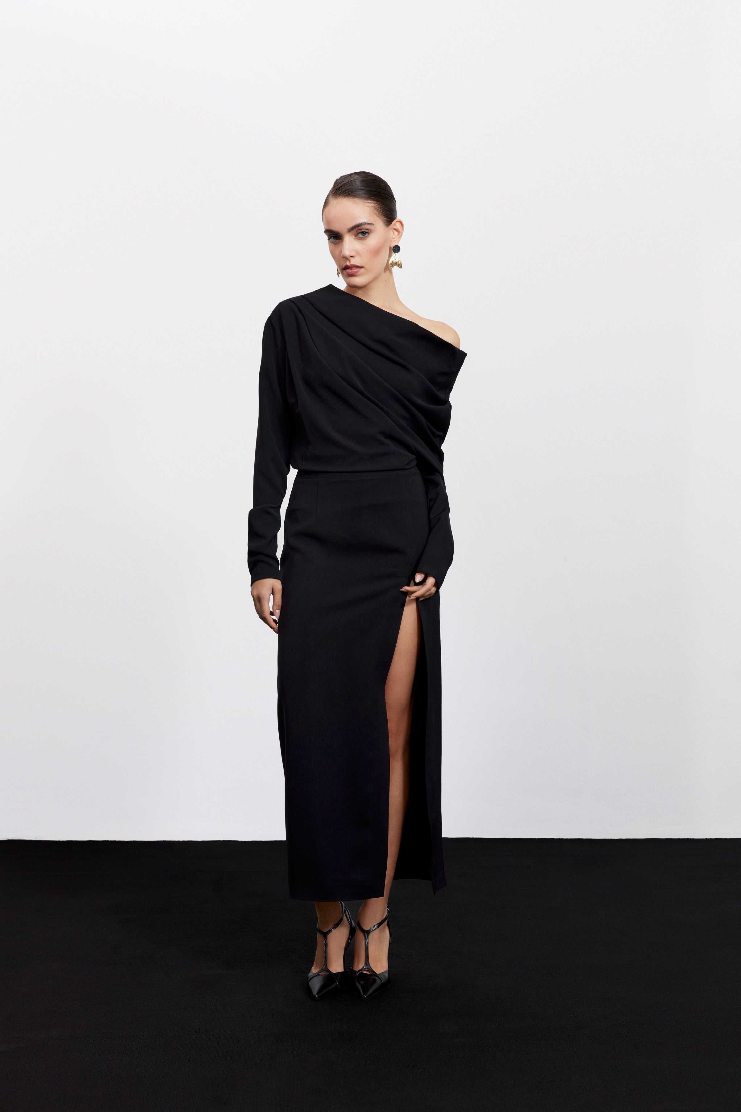 SOPHIA DRAPED BLOUSE | CHERRY