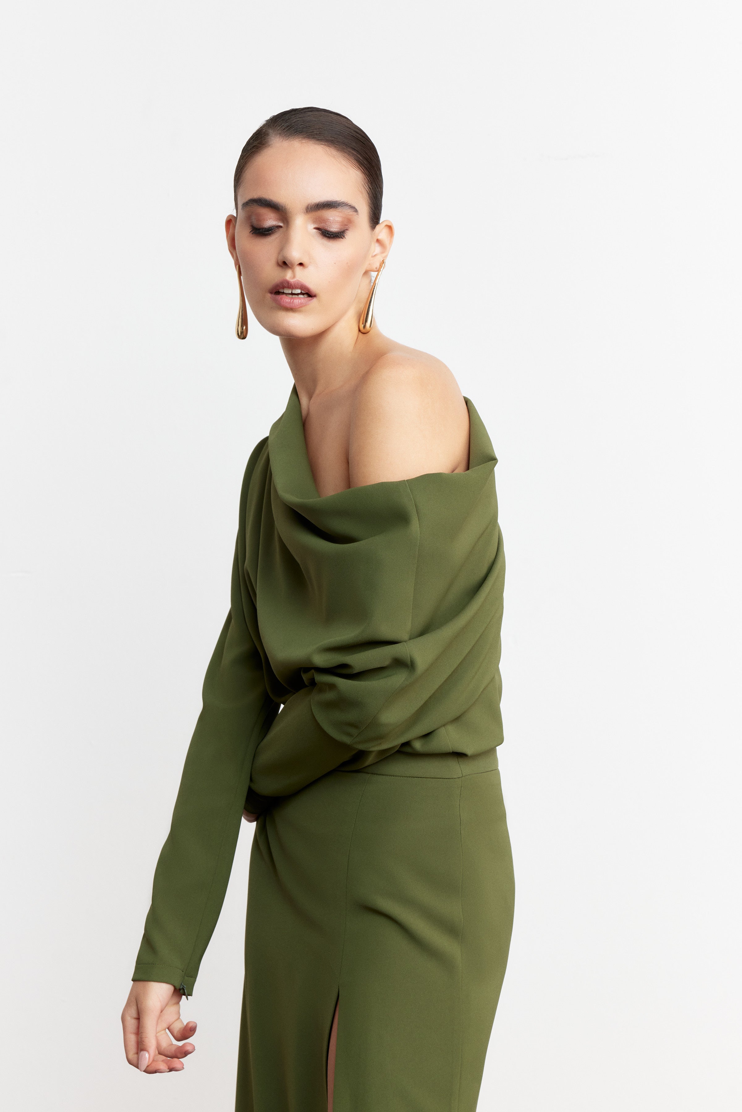 SOPHIA DRAPED BLOUSE | CHERRY