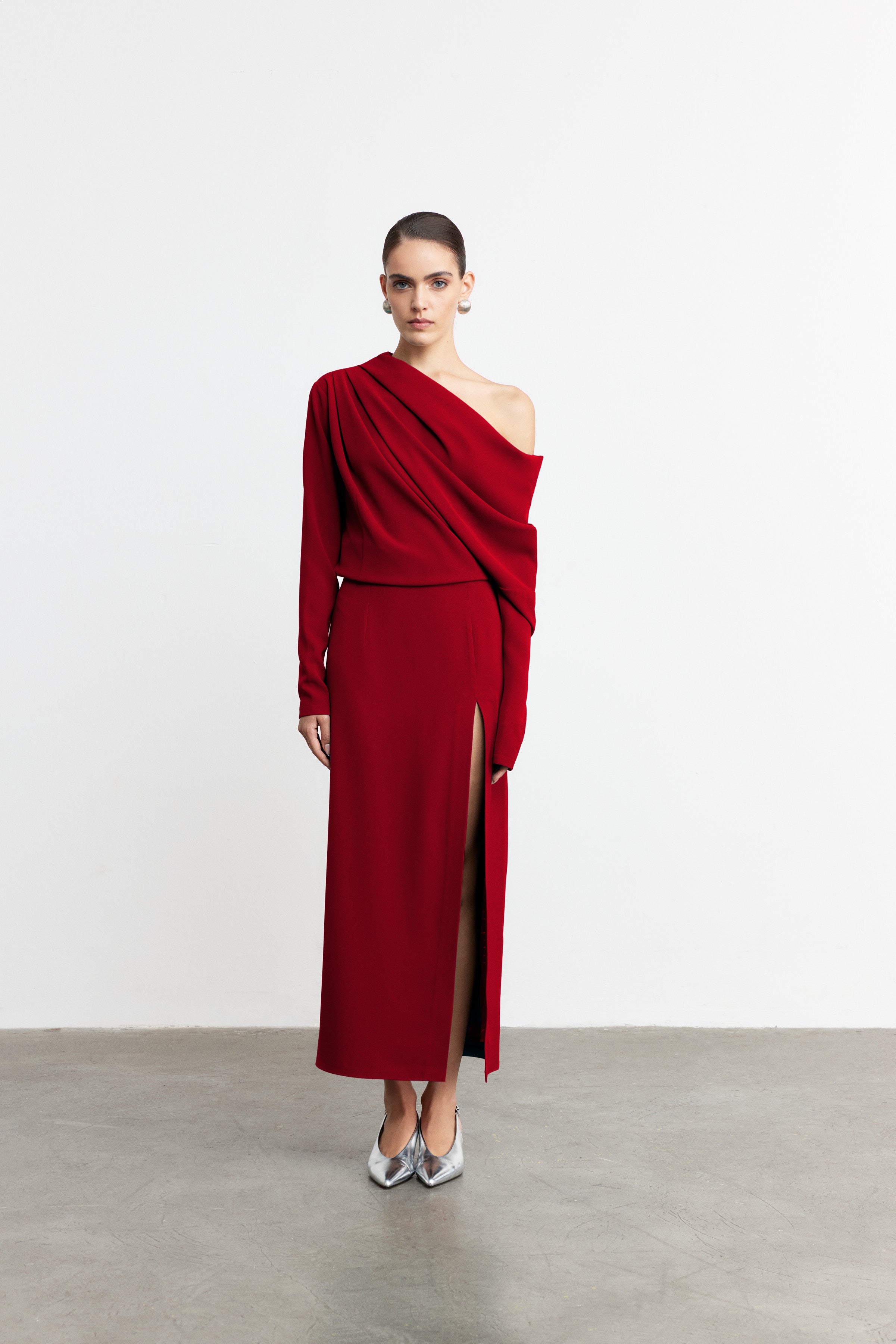 SYLVIA PENCIL SKIRT | CHERRY