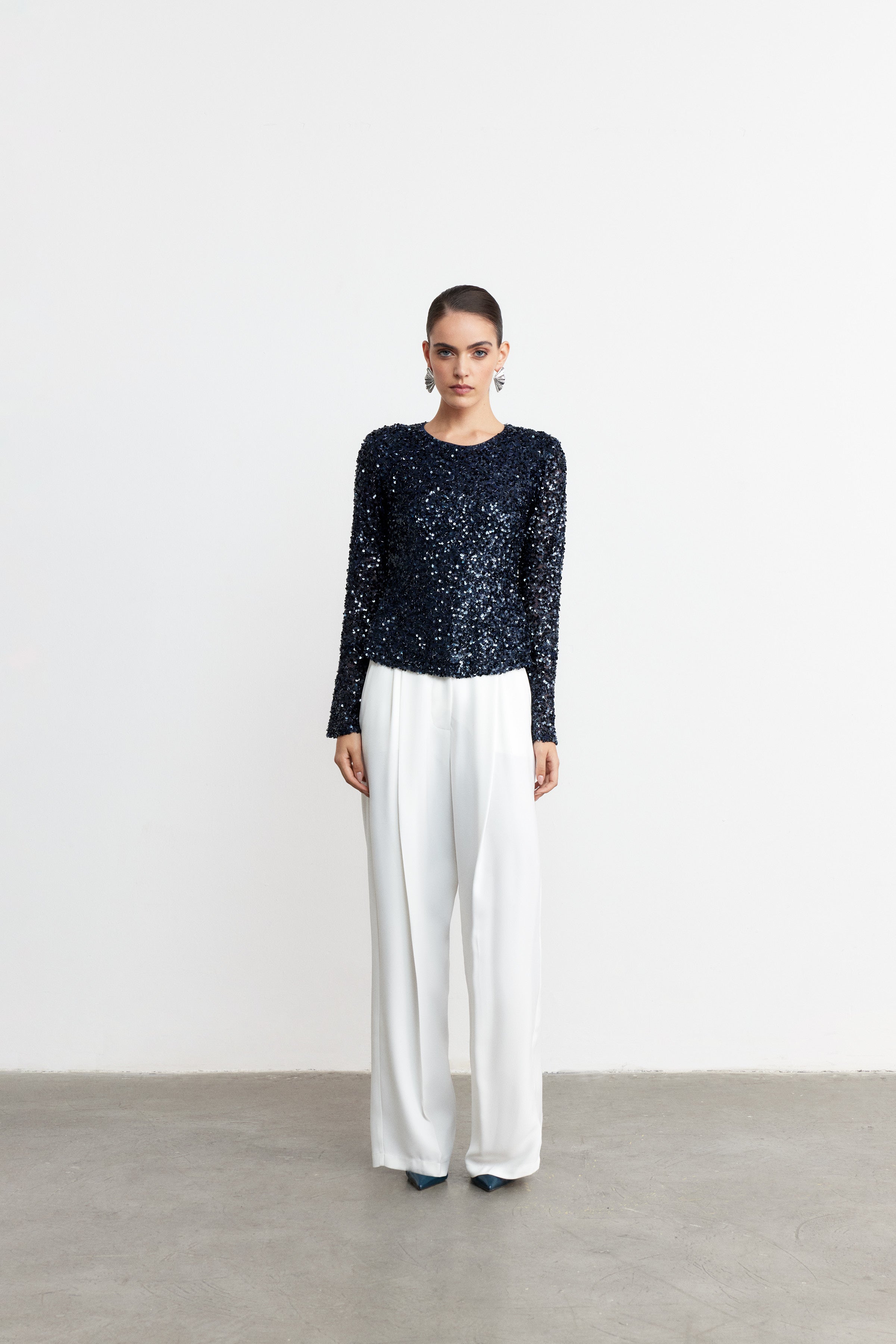 STELLA VOLANLI PAYET BLUZ | LACİVERT