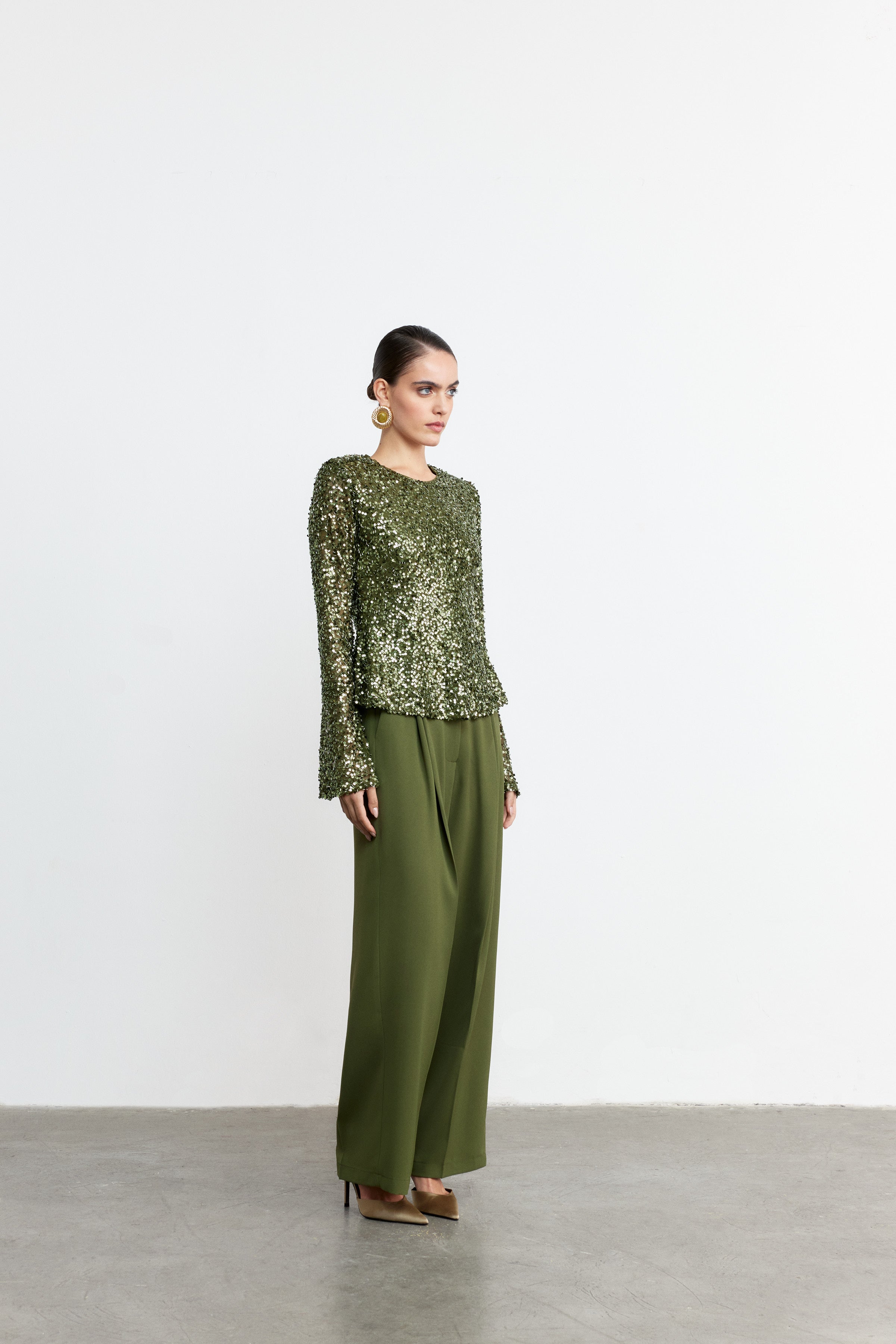 STELLA VOLANLI PAYET BLUZ | HAKİ