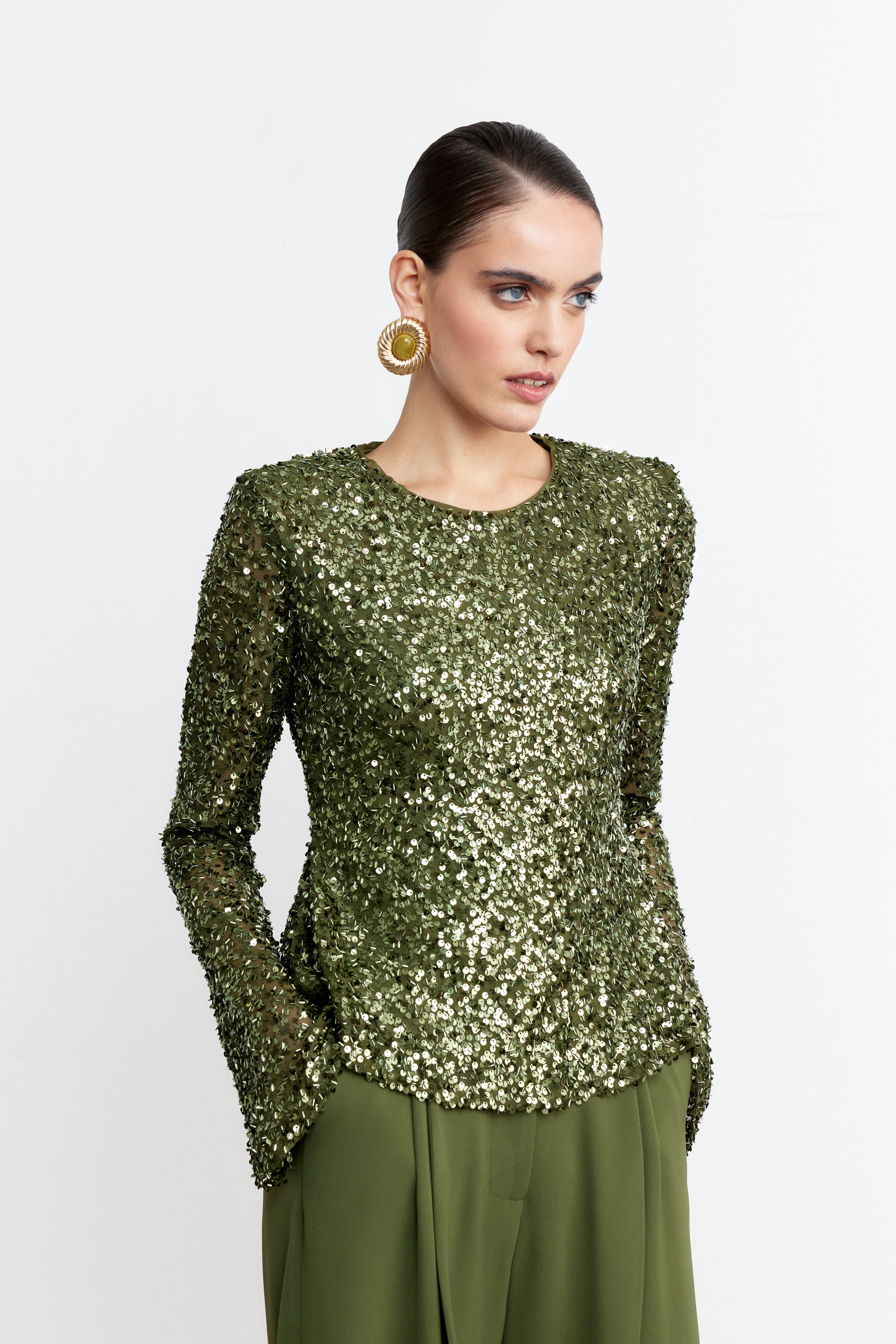 STELLA VOLANLI PAYET BLUZ | HAKİ