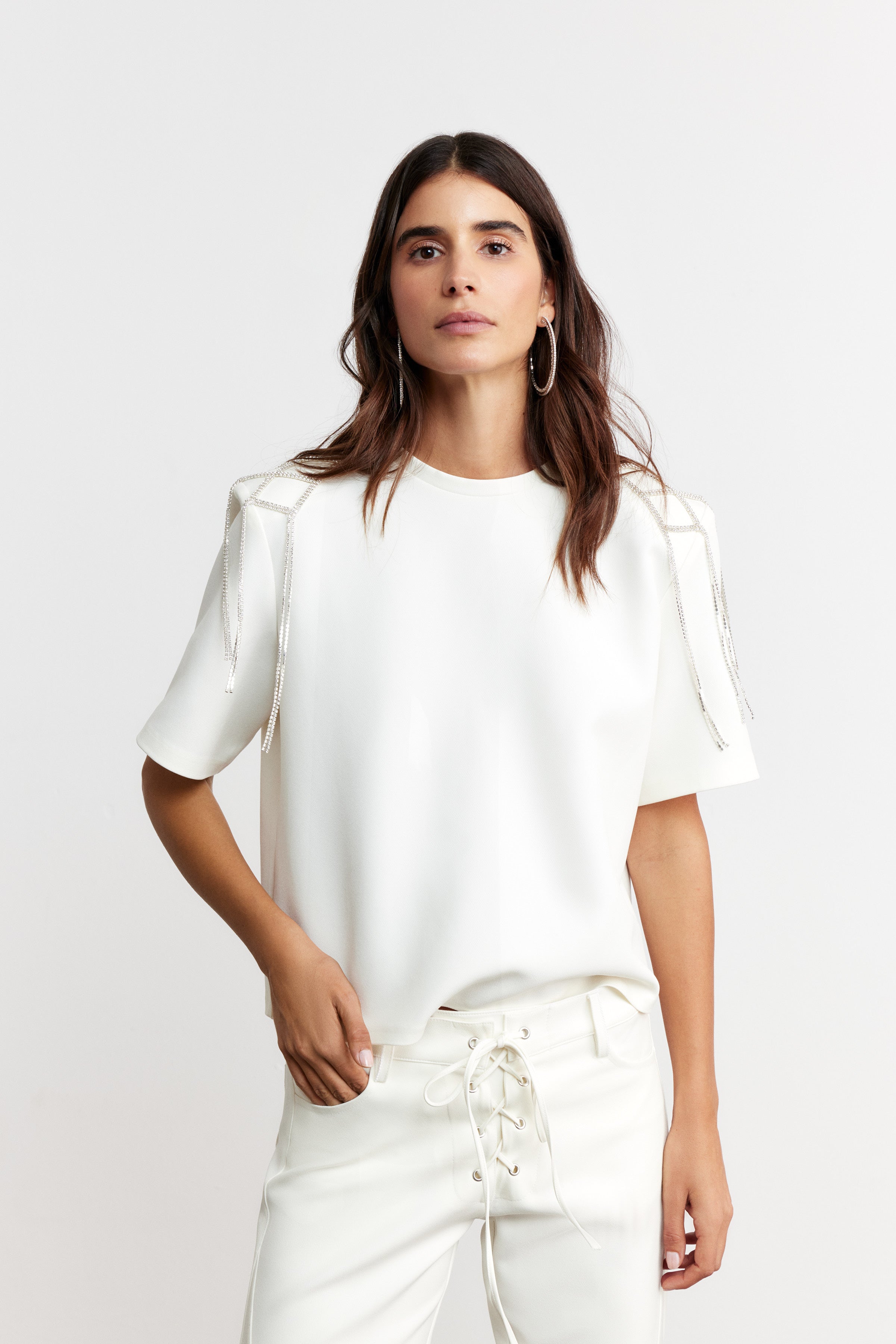 PAULA KUŞGÖZÜ DETAYLI PANTOLON | BEYAZ