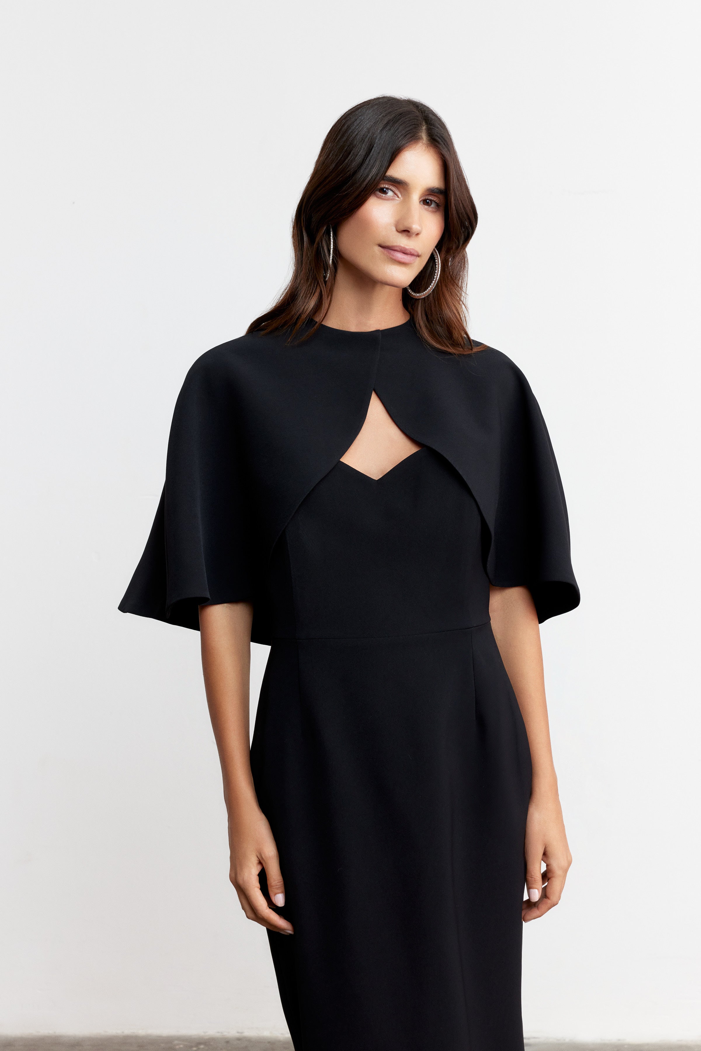 DUO KALP YAKA ELBİSE & PELERİN | SİYAH