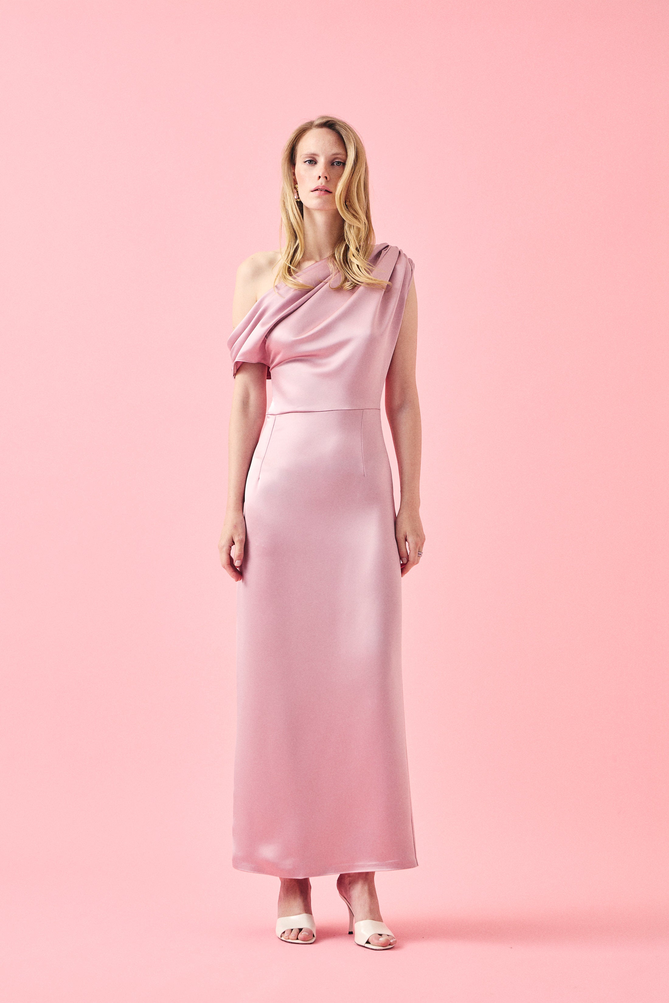 ALEXANDRA SATEN ELBİSE | BLUSH PEMBE