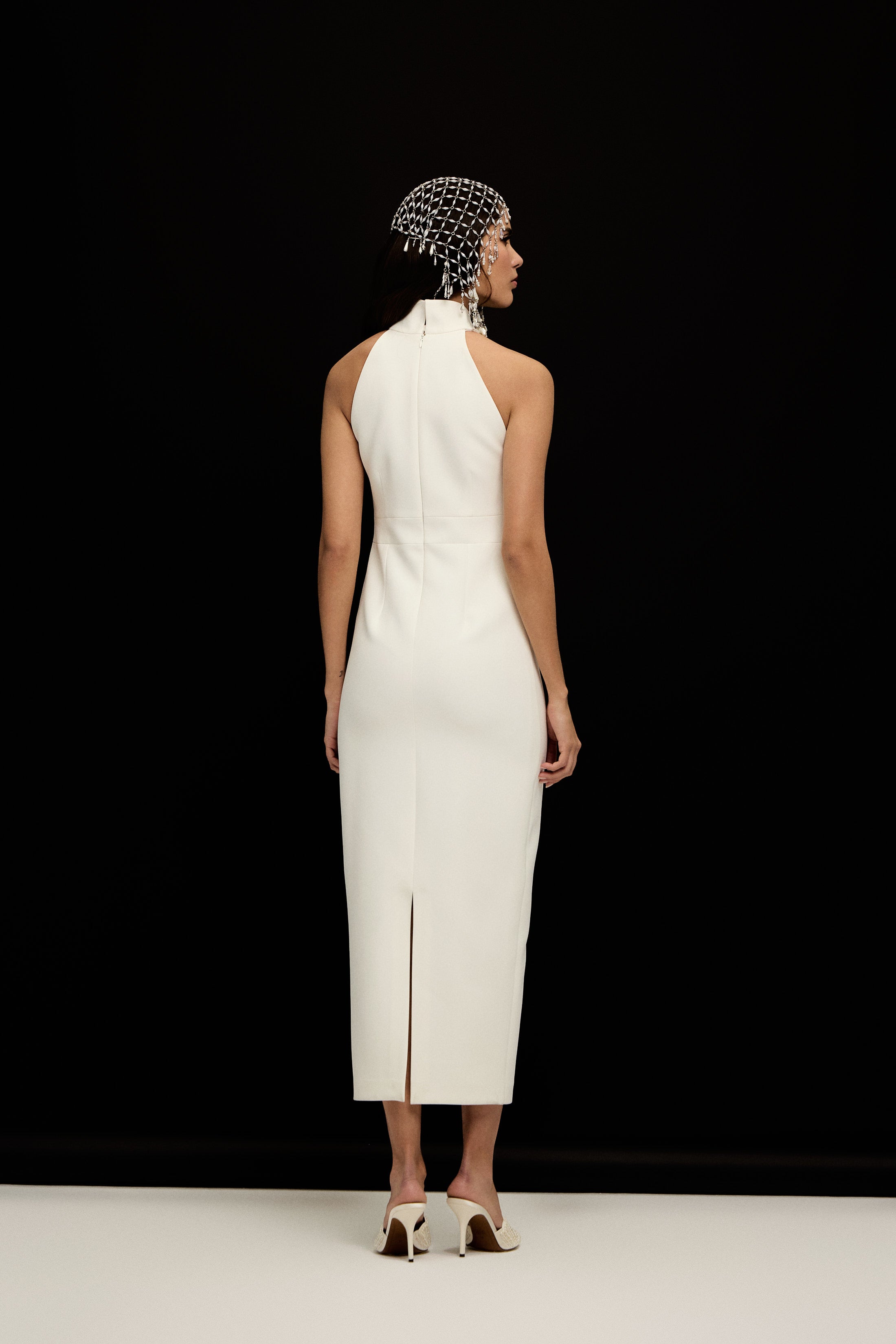 CAMBRIDGE HALTER YAKA ELBİSE | BEYAZ