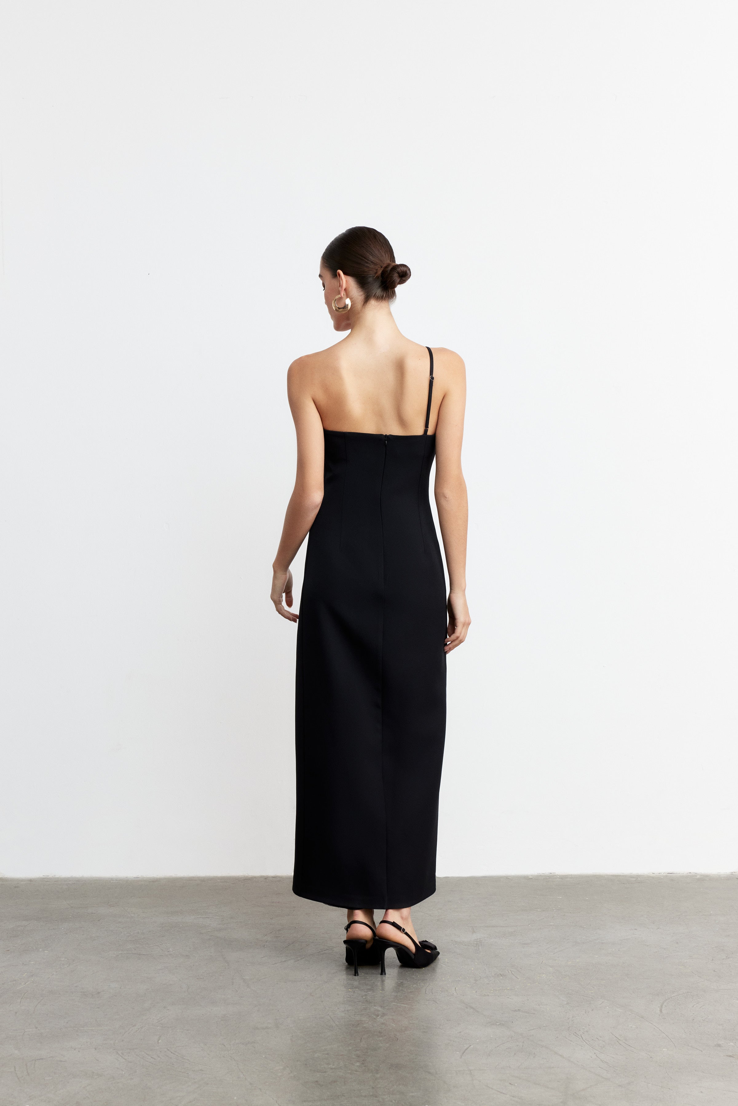 MARIENNE TEK OMUZ KOKTEYL ELBİSE | SİYAH