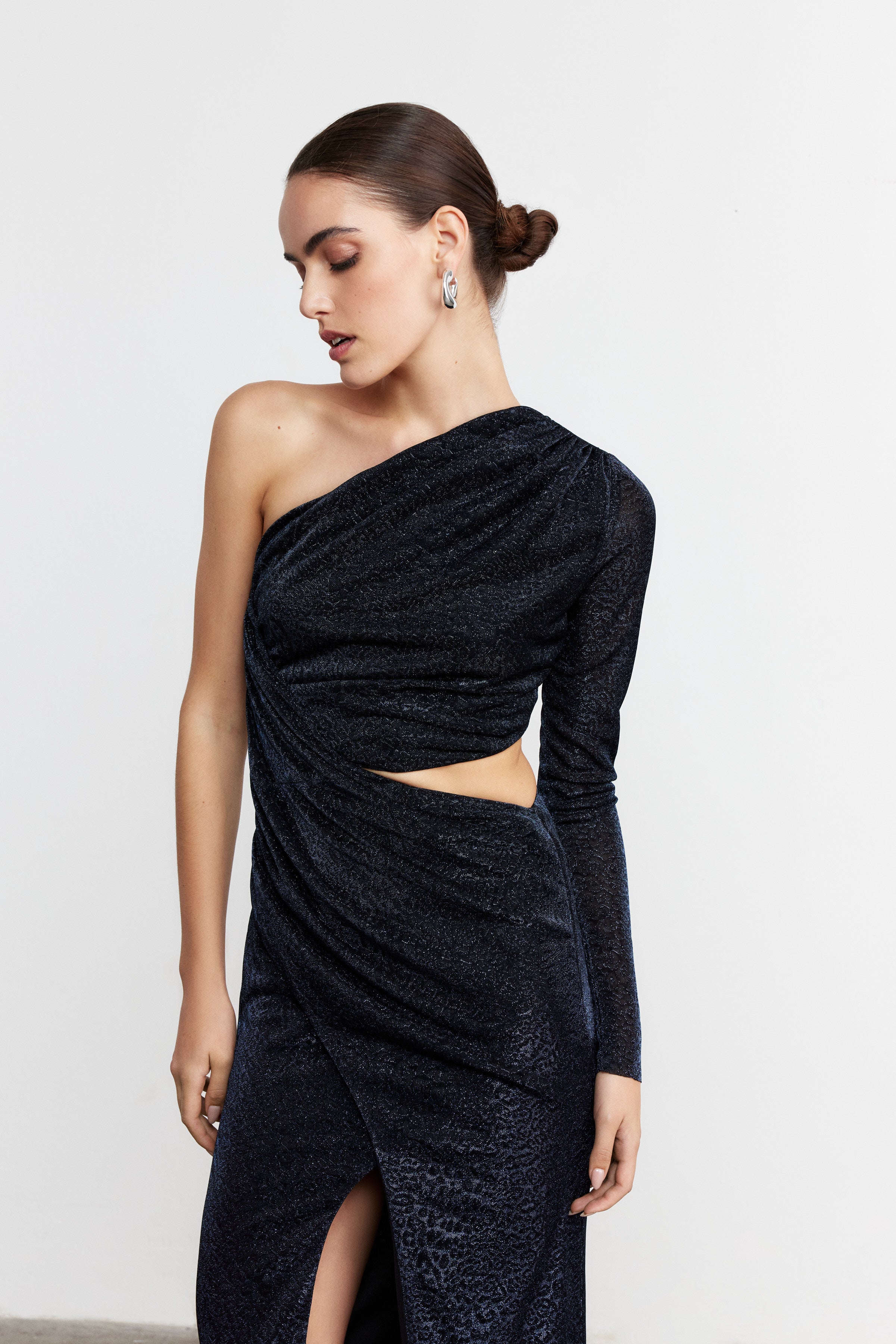 MONIQUE ANIMAL PRINT CUT-OUT ELBİSE | LACİ-SİYAH