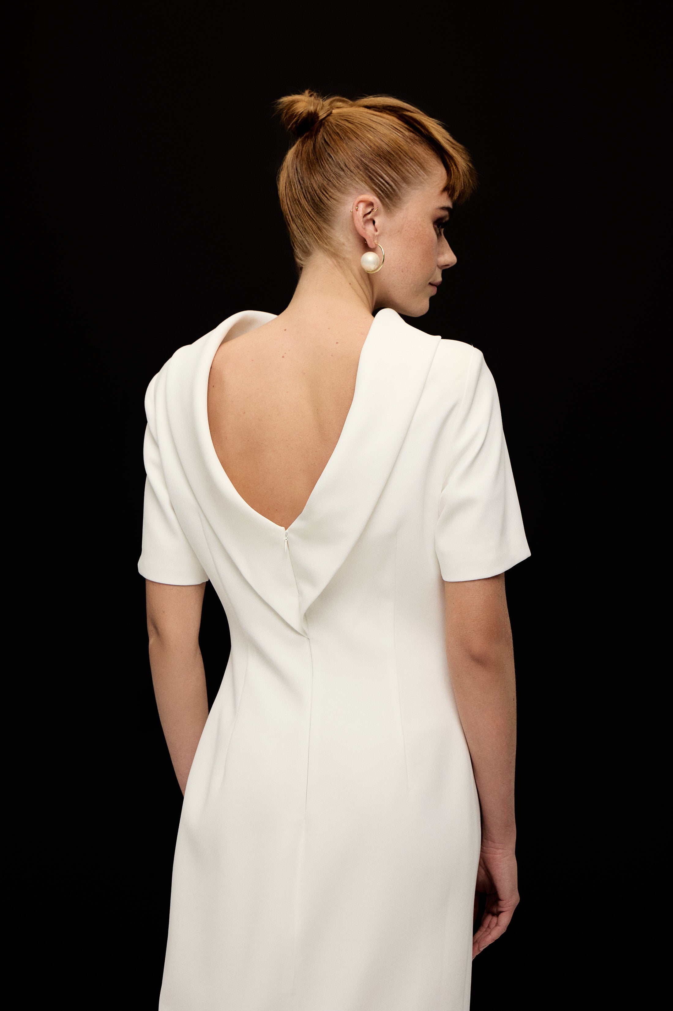 ROMA SIRT DETAYLI ELBİSE | BEYAZ