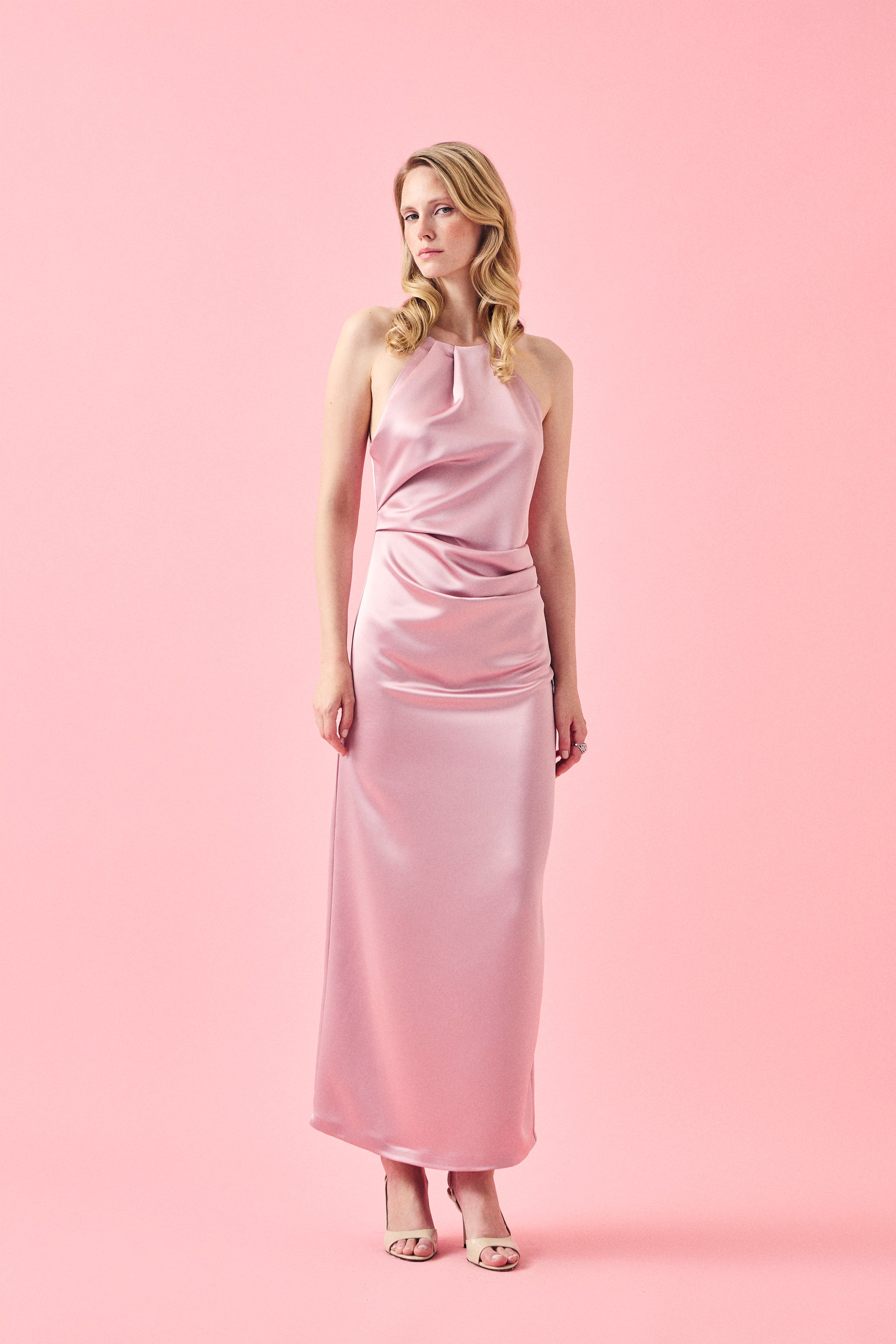 SERAPHINE MUSE SATEN ELBİSE | BLUSH PEMBE